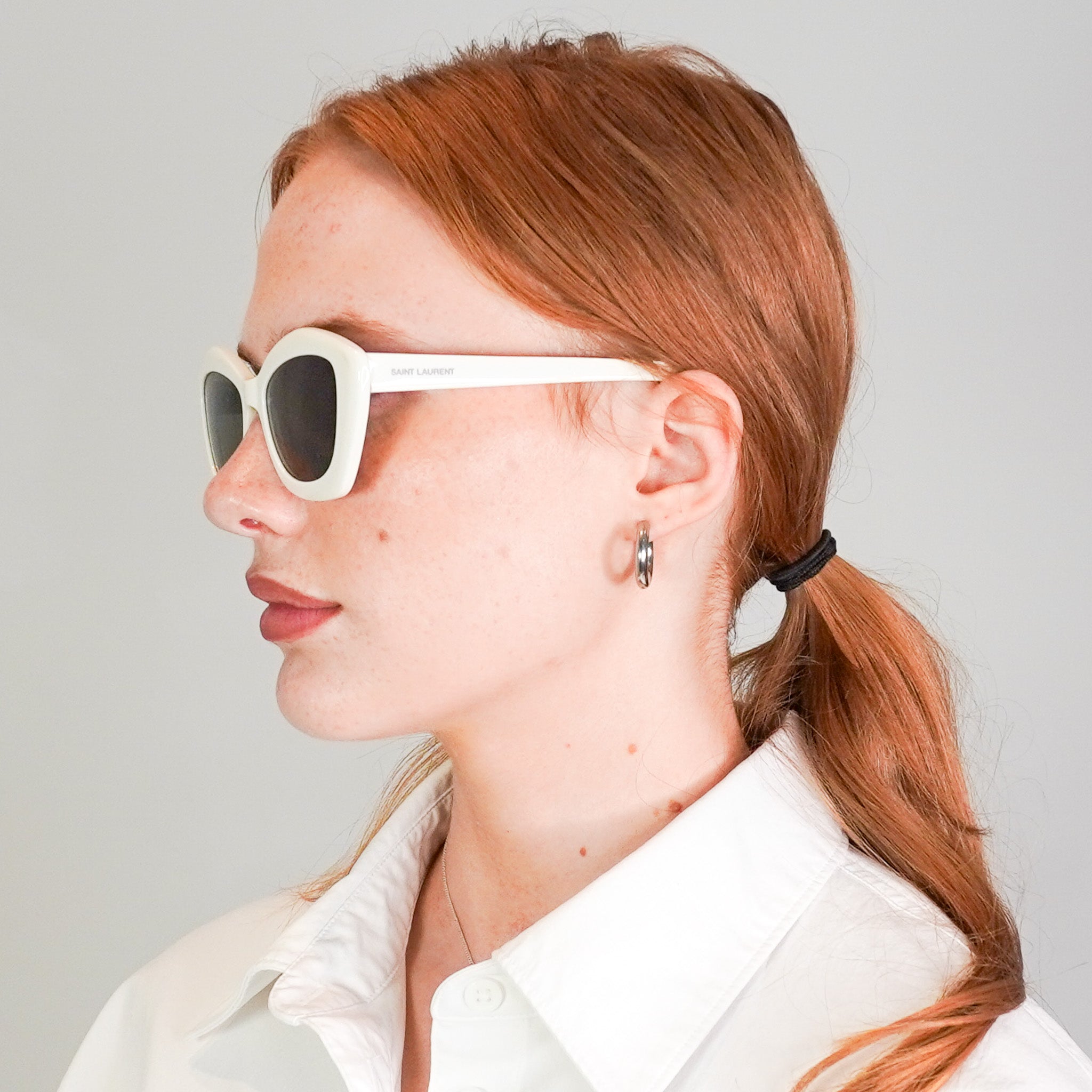 Saint Laurent New Wave Ivory Cat-Eye Sunglasses (RRP £350) | Authentic Preloved FINAL SALE