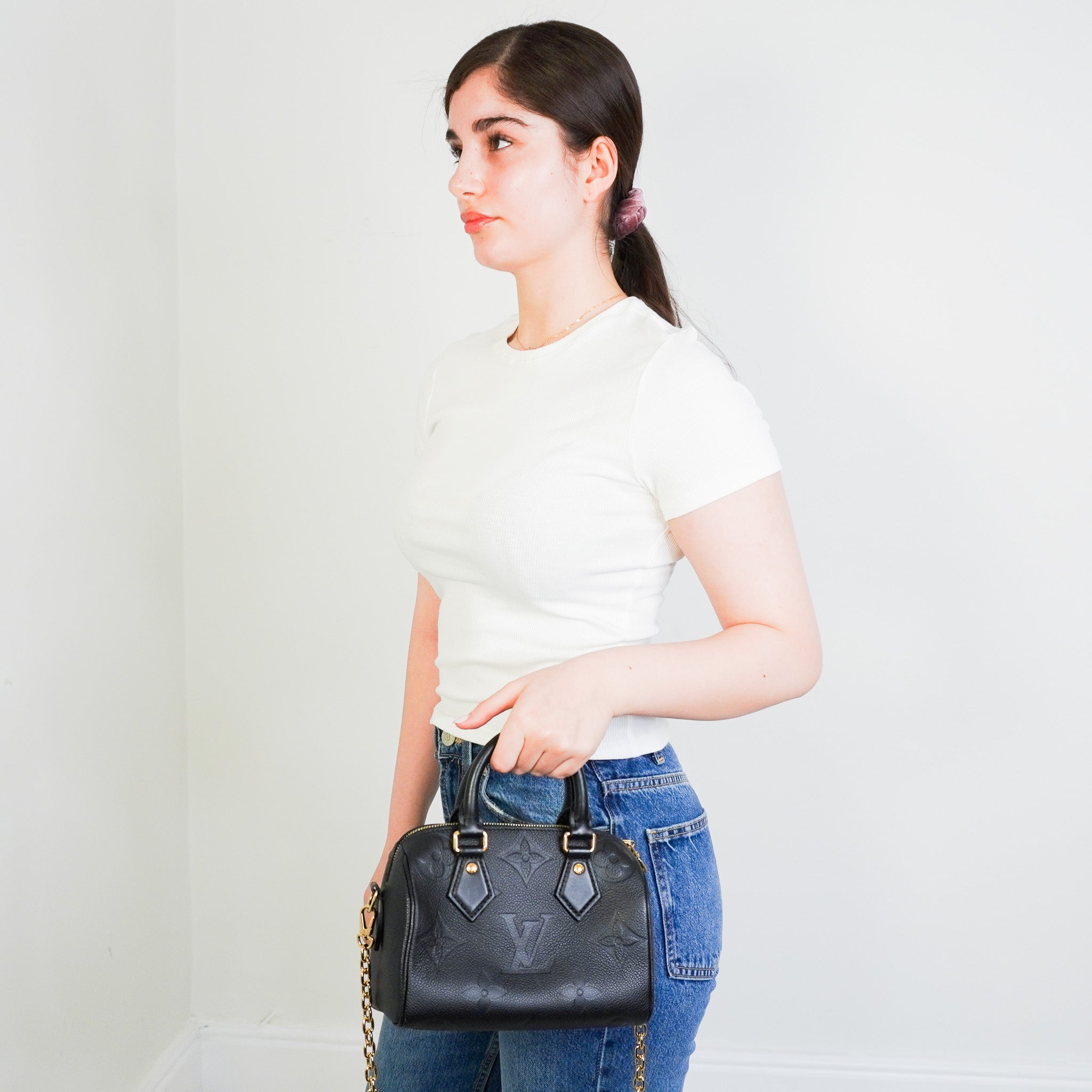 CURRENT SEASON Louis Vuitton Speedy 20 Bandouliere in Black RRP £1960 | Authentic Preloved