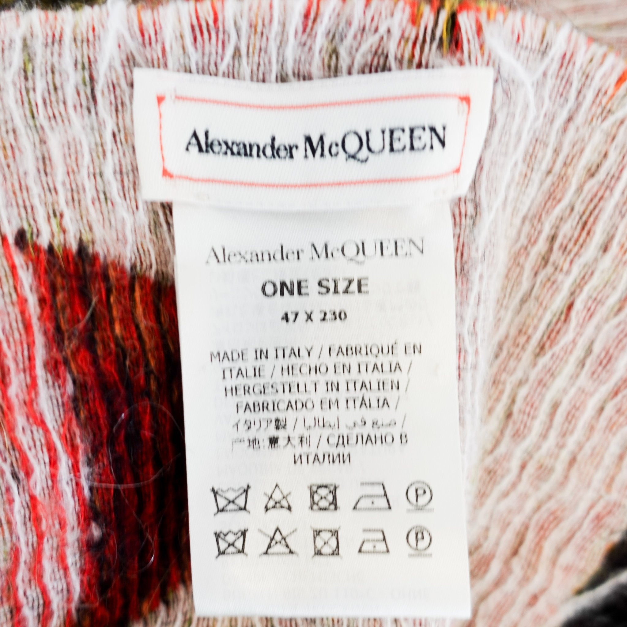 Alexander McQueen Multicolour Mushroom Wool Scarf RRP £700 | Authentic Preloved - Reloved Again