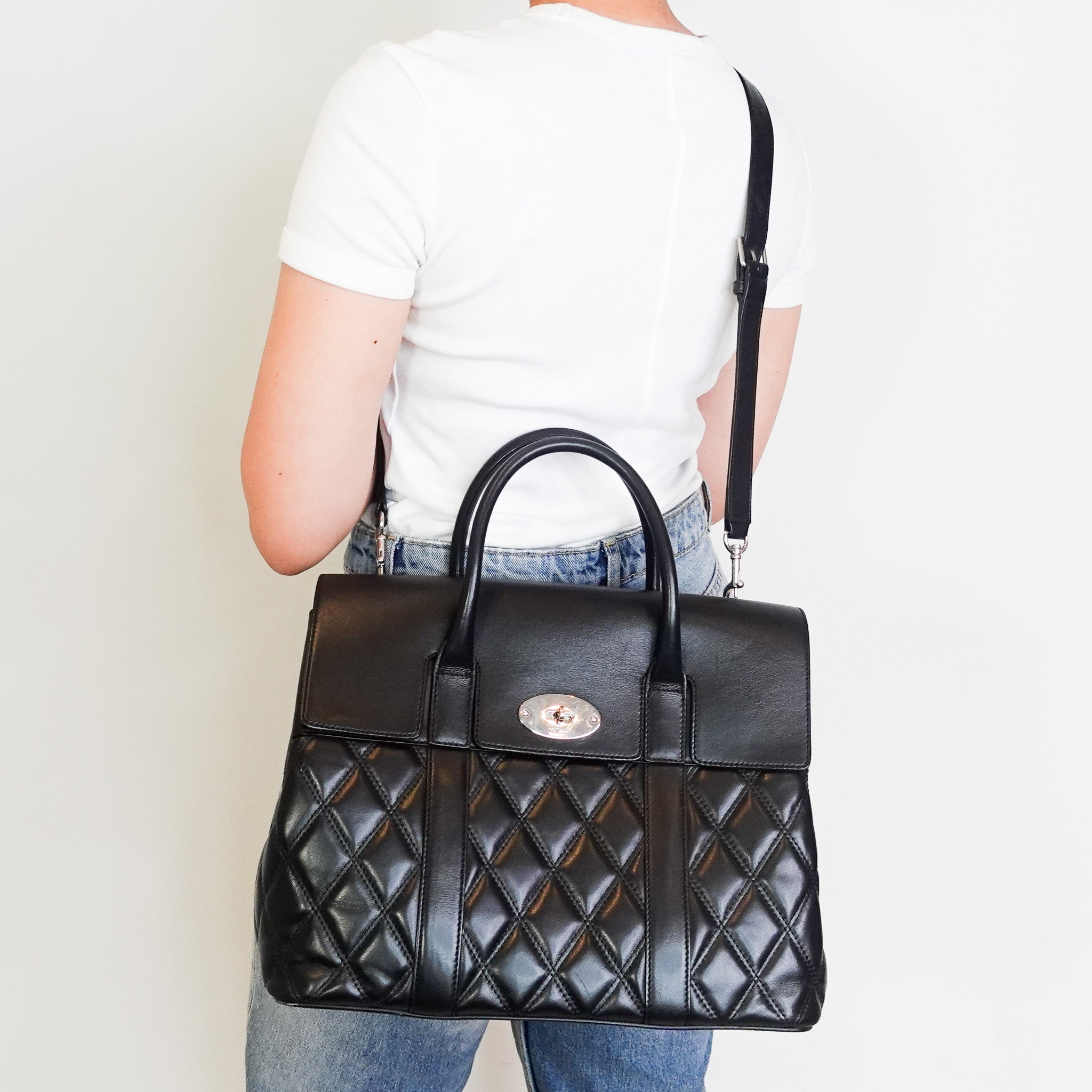 Mulberry Bayswater Quilted black Bag RRP ££1095 | Authentic Preloved - Reloved Again