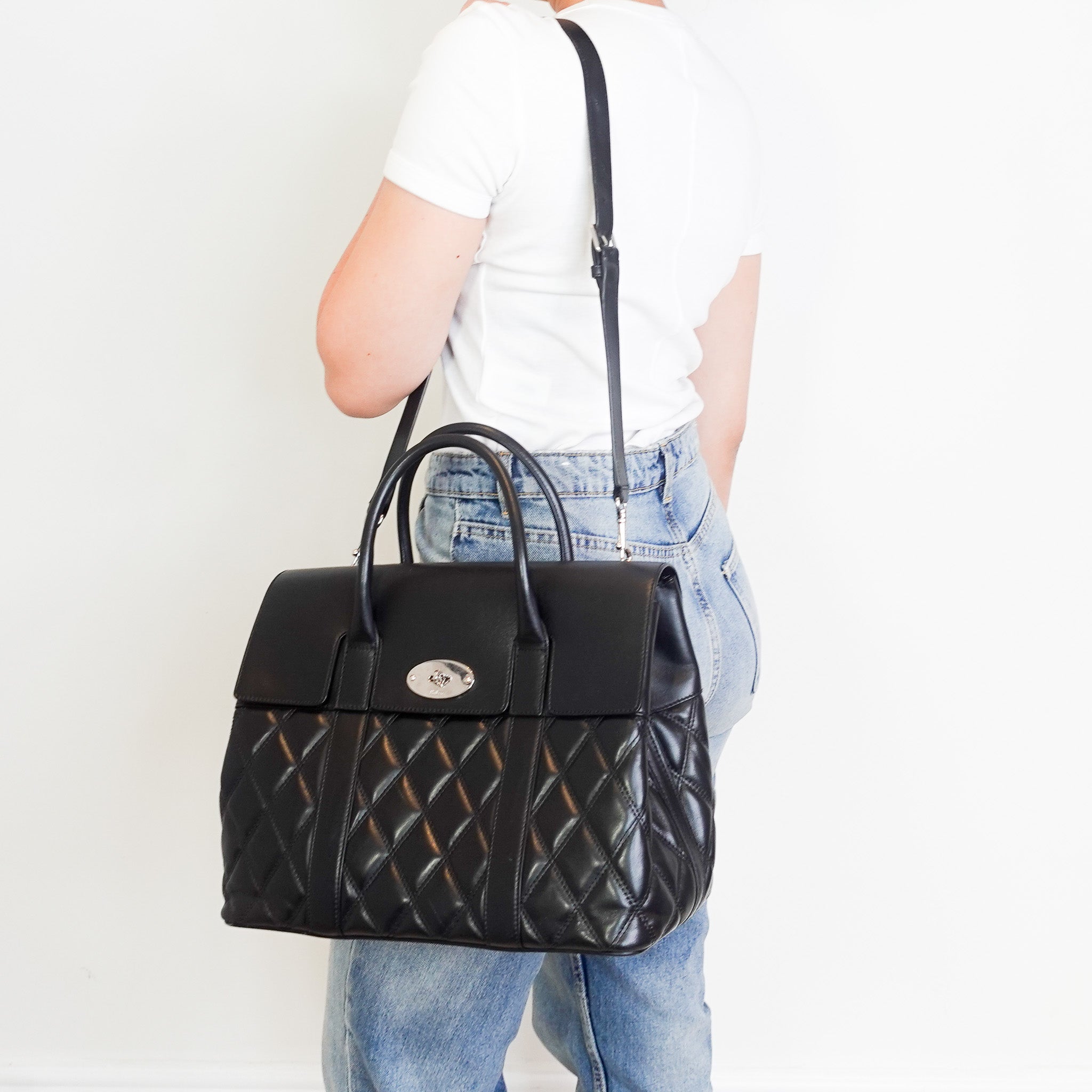 Mulberry Bayswater Quilted black Bag RRP ££1095 | Authentic Preloved - Reloved Again