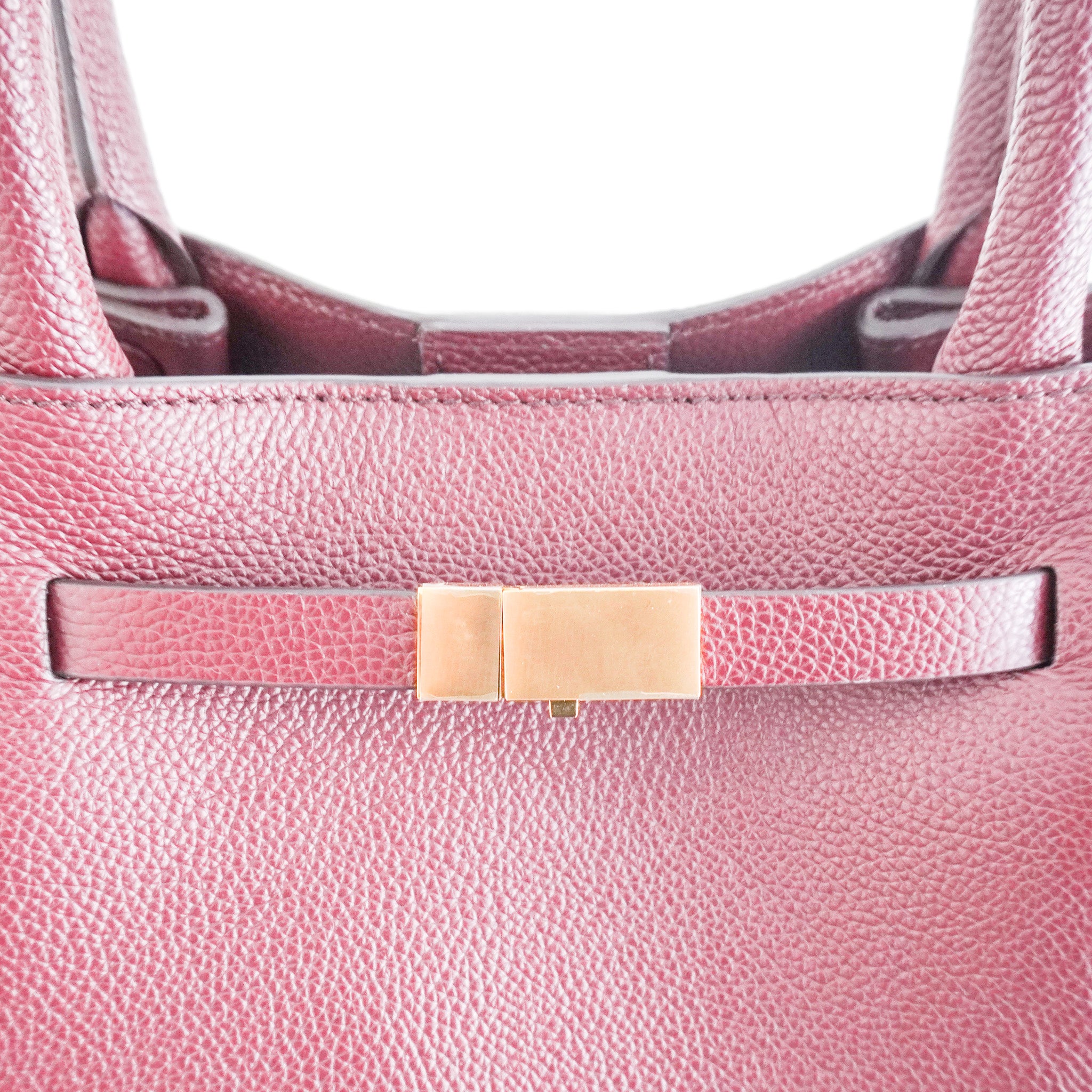 NEW Demellier The Midi New York Bag in Burgundy Grained Leather (RRP £475) | Authentic Preloved - Reloved Again