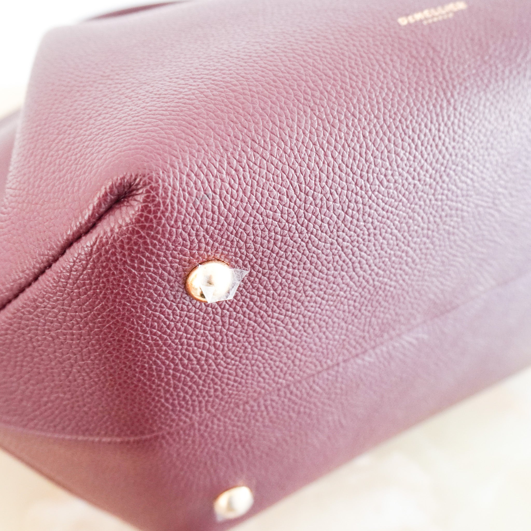 NEW Demellier The Midi New York Bag in Burgundy Grained Leather (RRP £475) | Authentic Preloved - Reloved Again