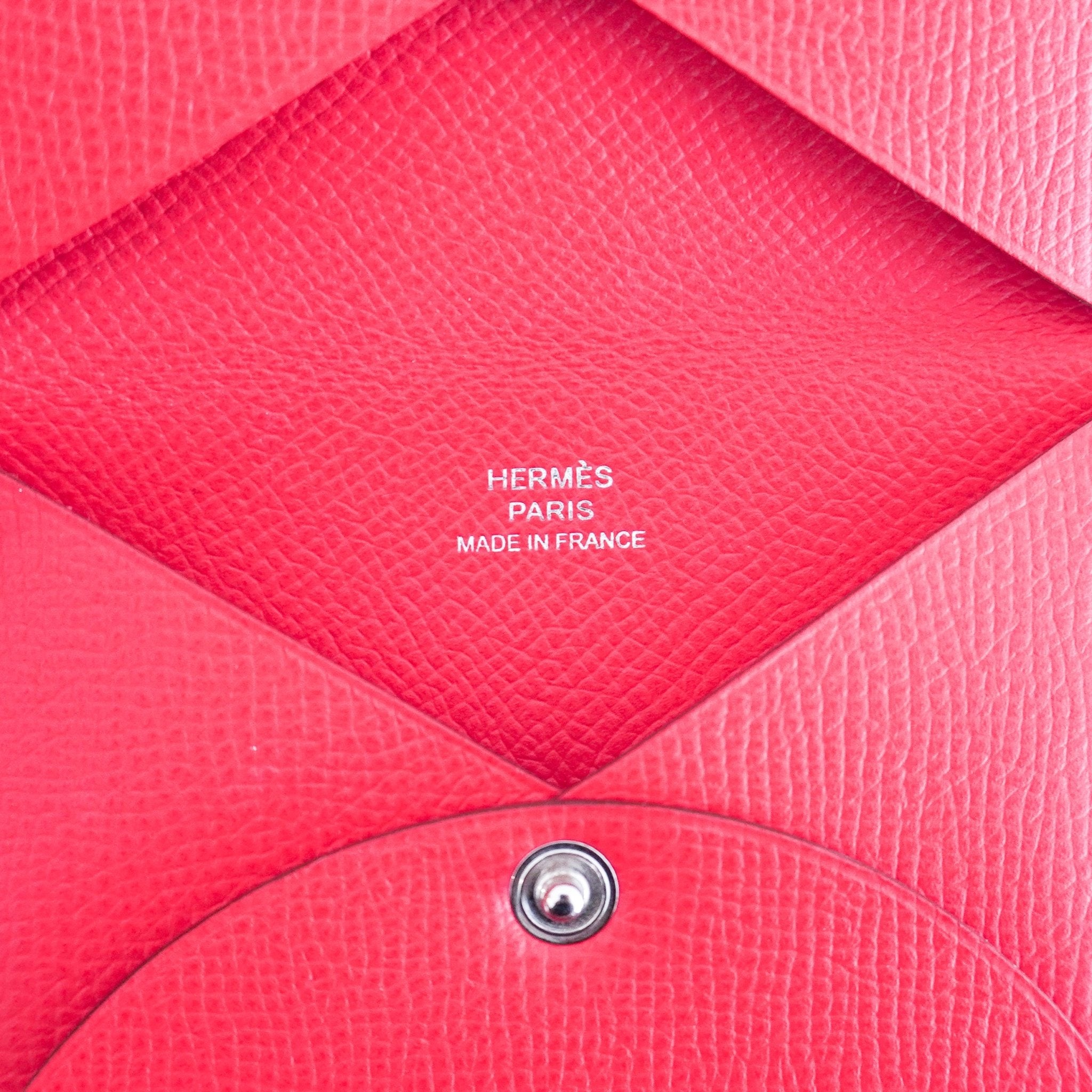 Hermès Calvi Card Holder in Pink Epsom Leather RRP £240 | Authentic Preloved FINAL SALE - Reloved Again