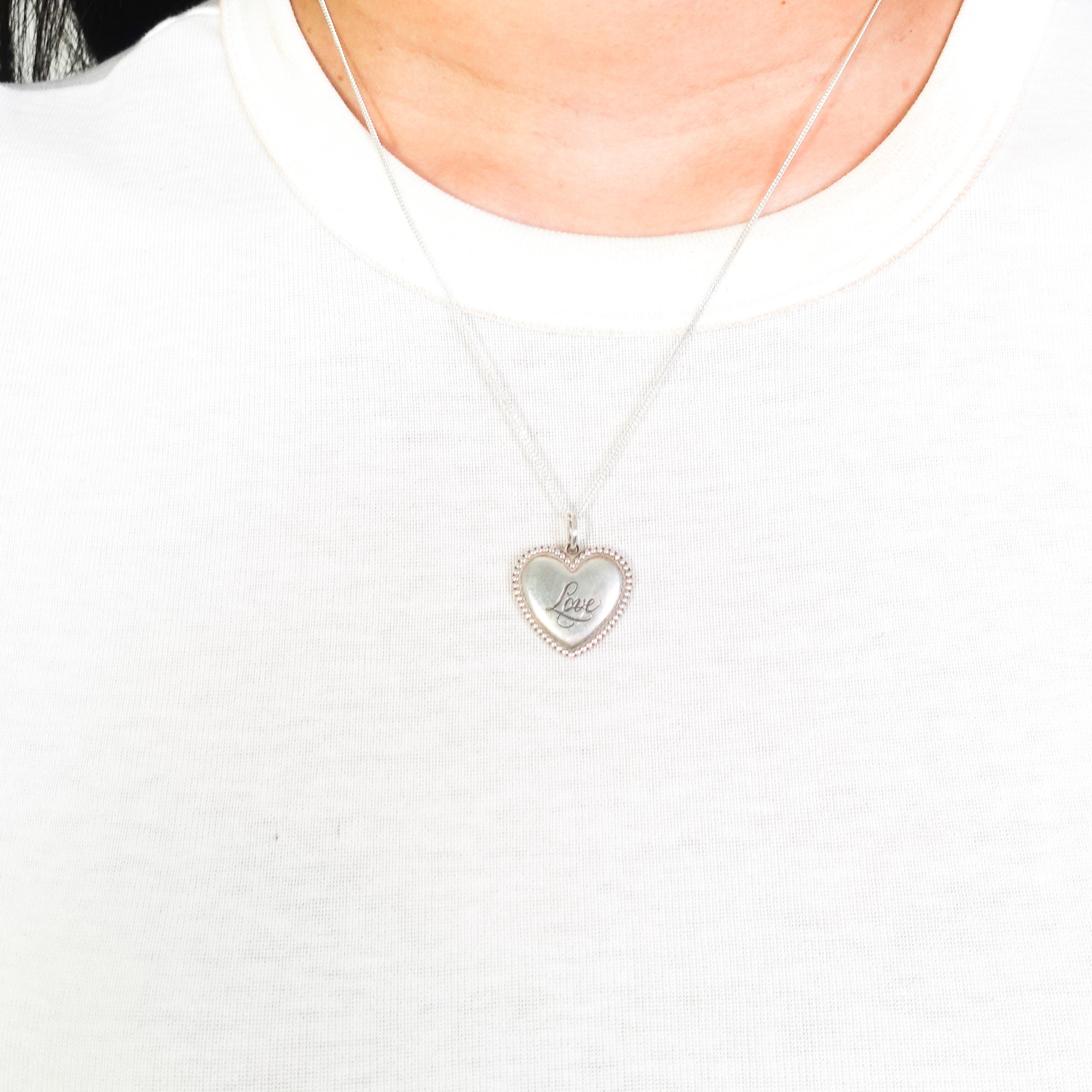 Tiffany & Co Engraved Love Pendant Necklace RRP £450 | Authentic Preloved