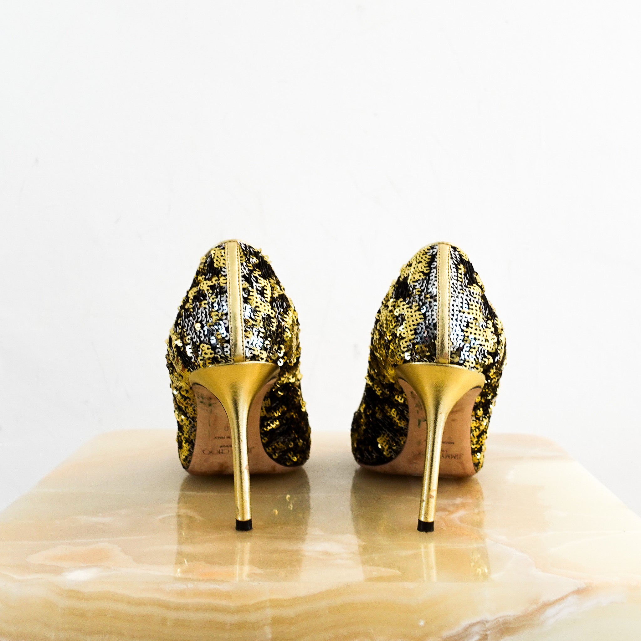 Jimmy Choo Romy 85 Sequin Heels RRP £500 | Authentic Preloved - Reloved Again