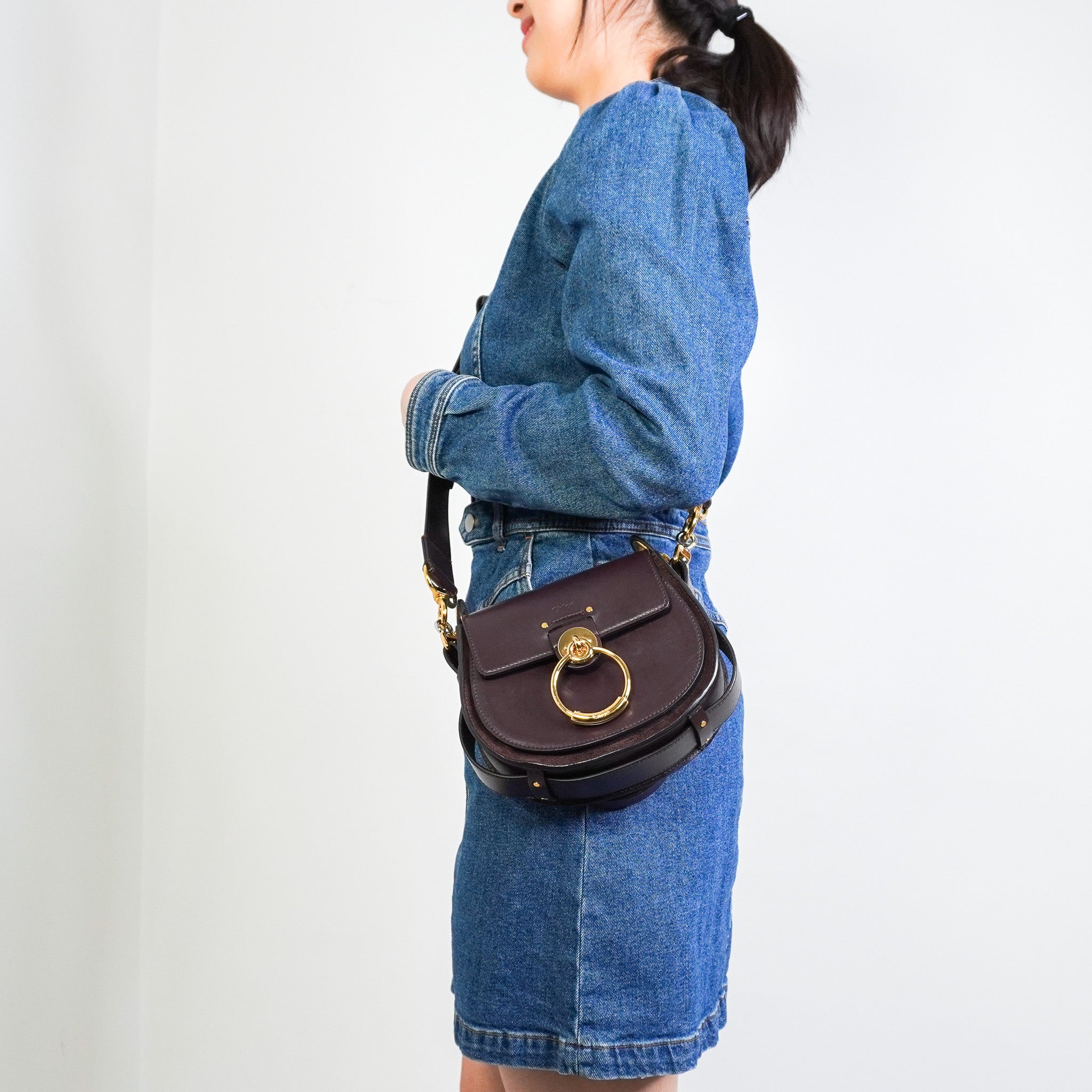 Chloe Tess Small Bag in Dark Burgundy RRP £1700 | Authentic Preloved