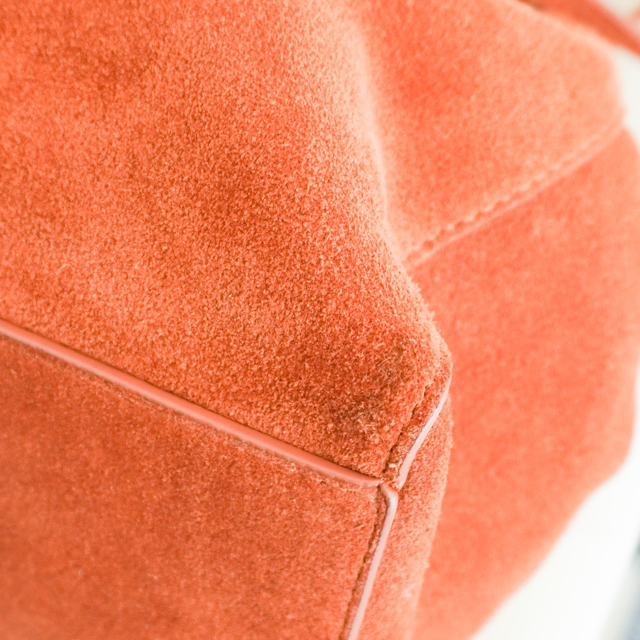 Mansur Gavriel Suede Drawstring Crossbody Bag Rust Leather | Authentic Preloved - Reloved Again