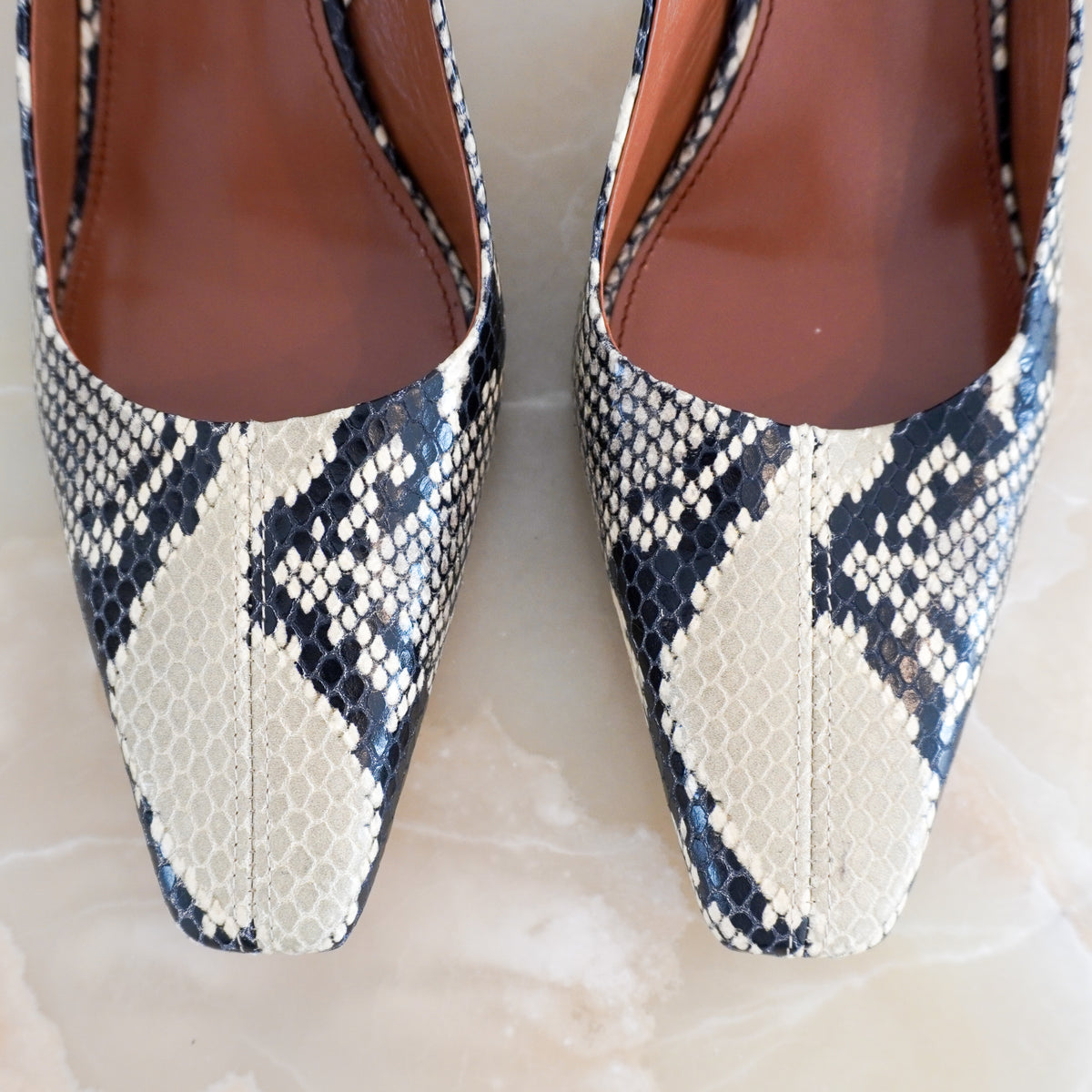 Paris Texas Snake Skin Slingback Heels (RRP £250) | Authentic Preloved