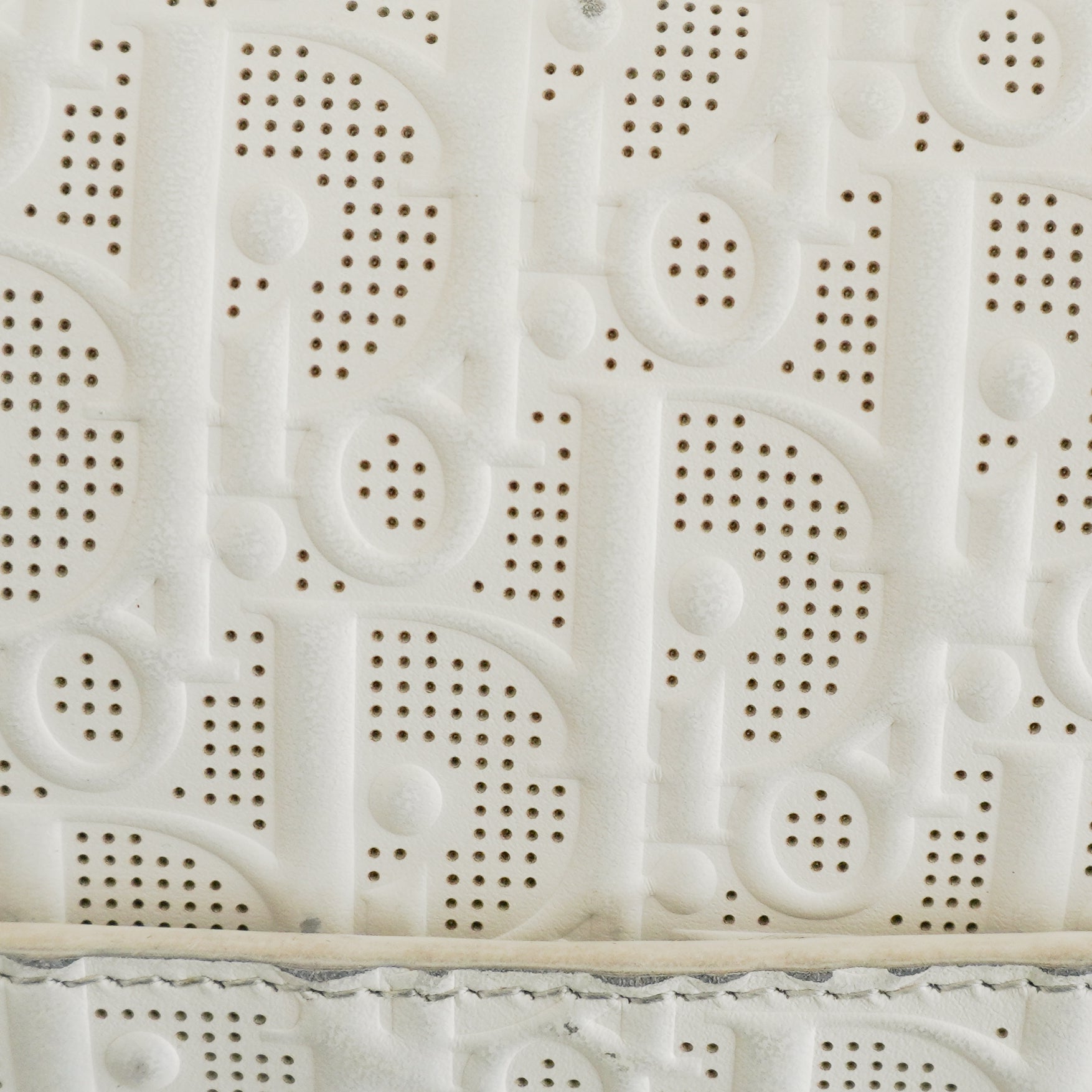 Dior White Perforated Oblique Saddle Bag with Strap (RRP £3500) | Authentic Preloved