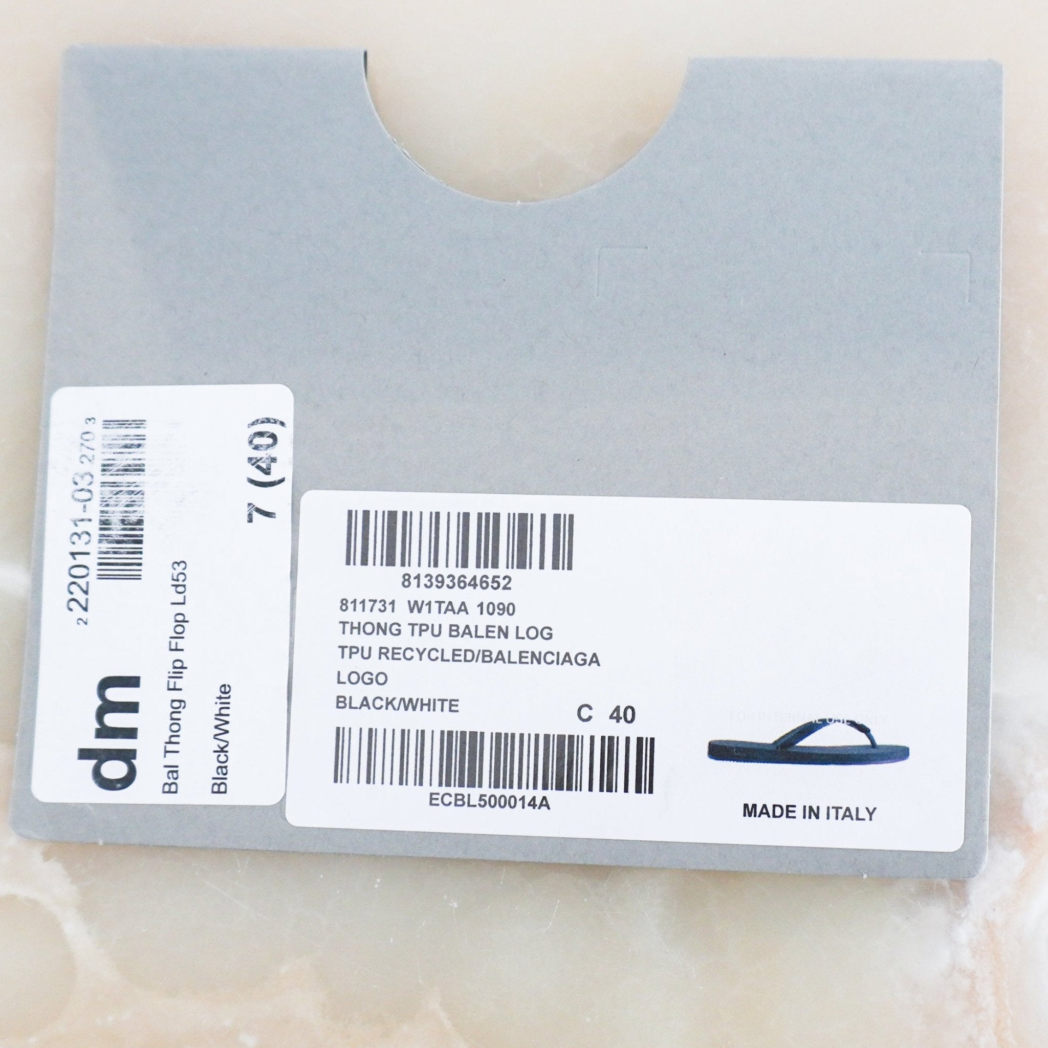 Balenciaga Black Bal Thong Flip Flops RRP £330 | Authentic Preloved - Reloved Again