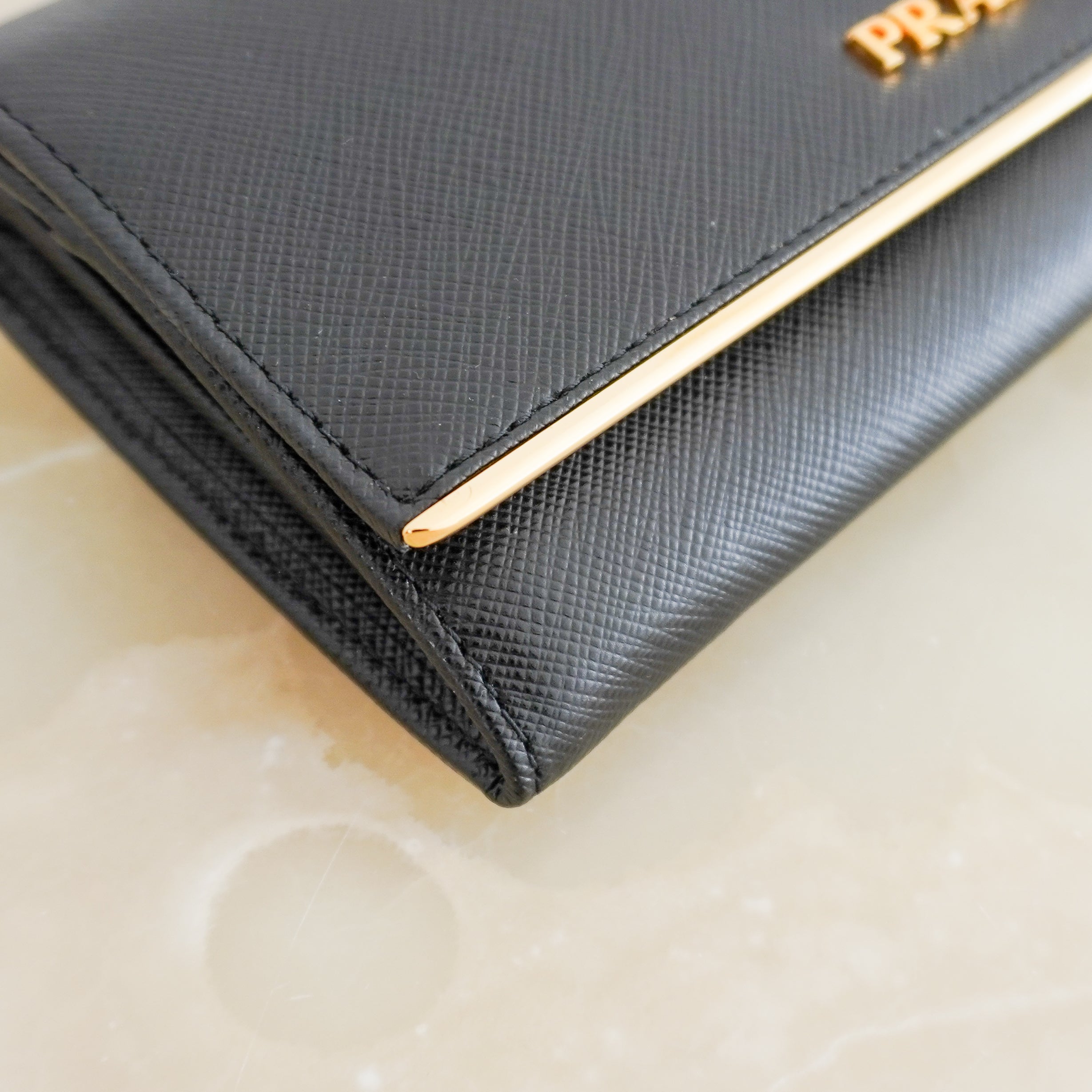 Prada Black Saffiano Leather Clutch Wallet (RRP £740) | Authentic Preloved