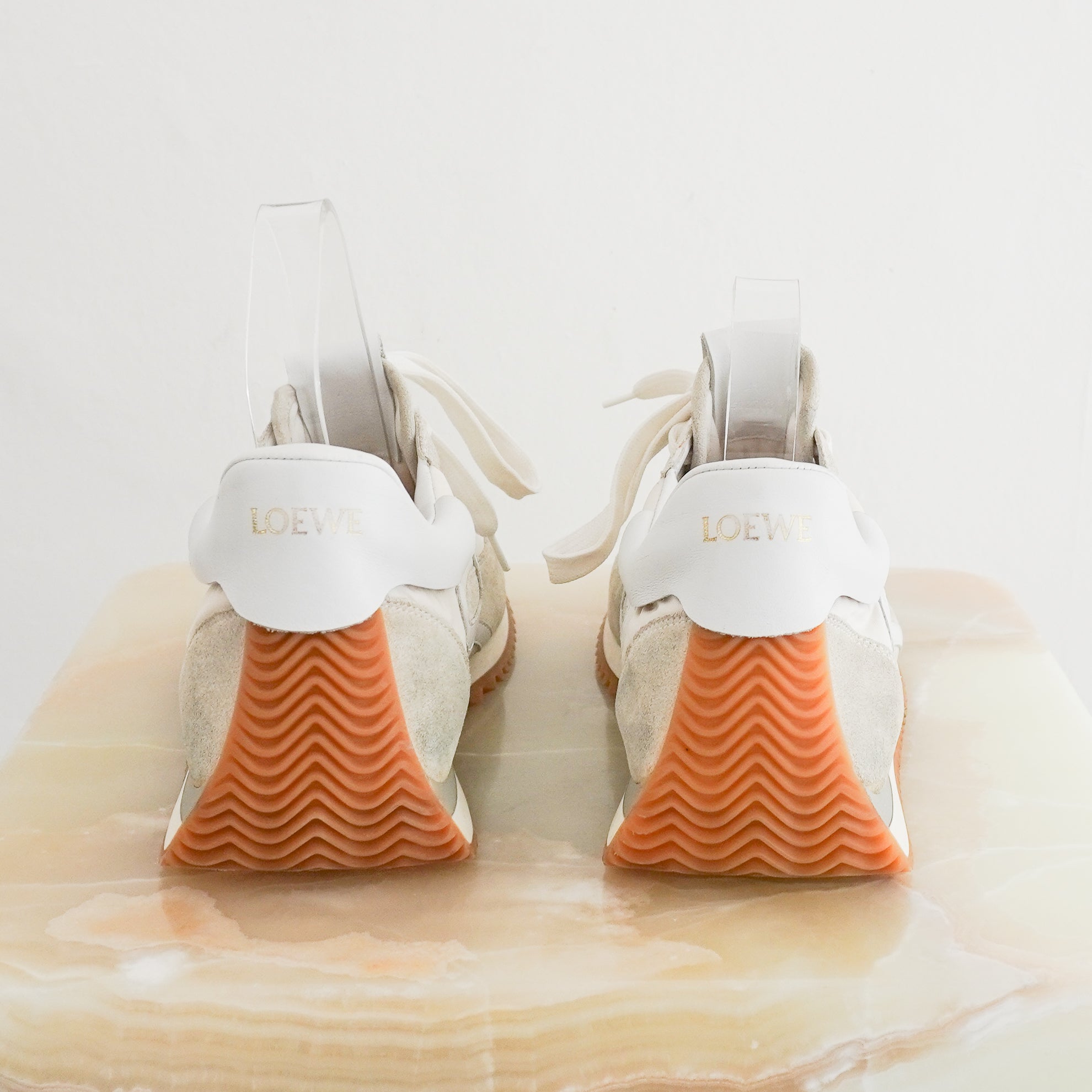 Loewe Flow Runner Sneakers White & Orange (RRP £425) | Authentic Preloved