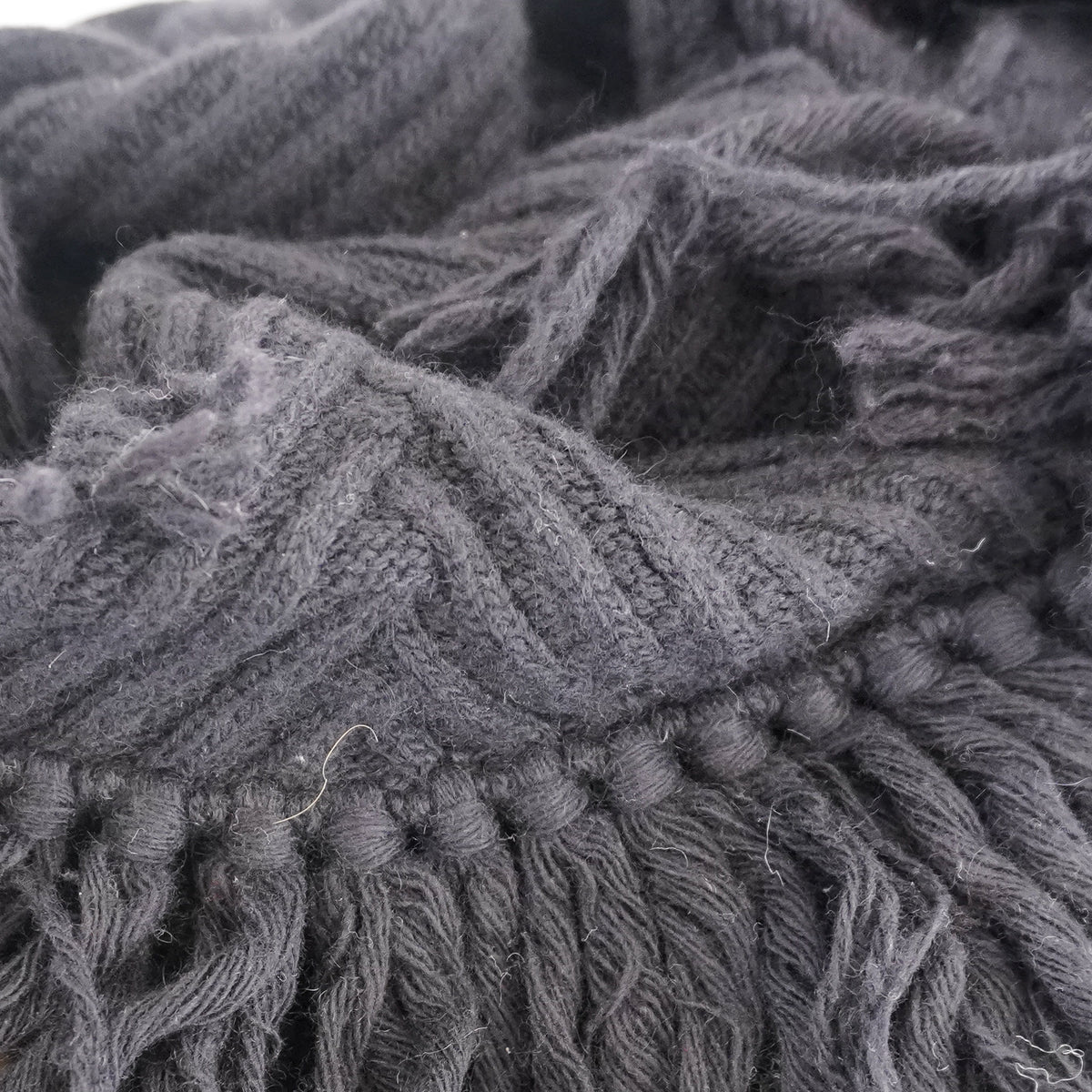 Louis Vuitton Black Ribbed Scarf (RRP £700) | Authentic Preloved FINAL SALE