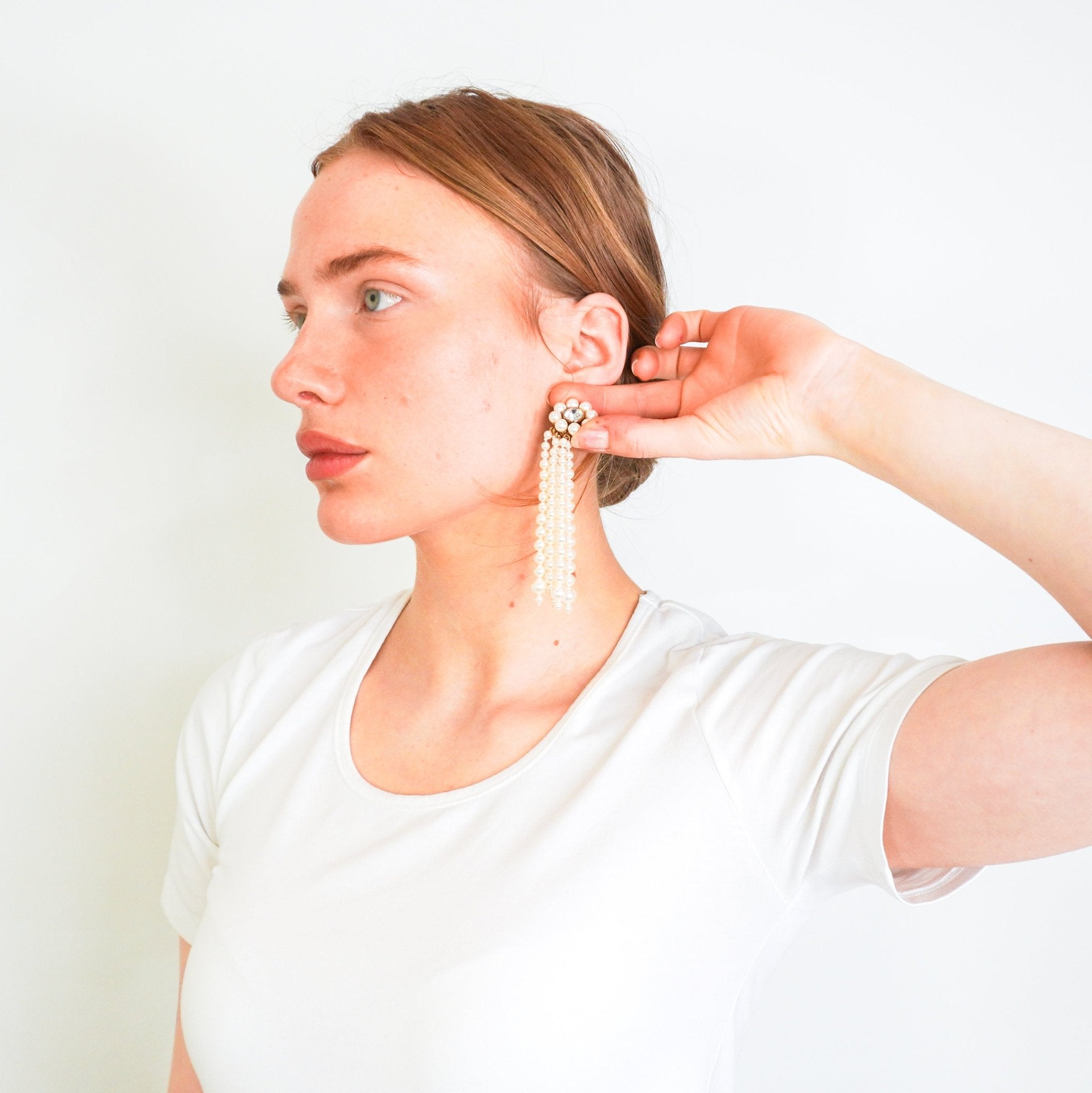 Stella McCartney Pearl Clip On Dangling Earrings RRP £225 | Authentic Preloved FINAL SALE - Reloved Again