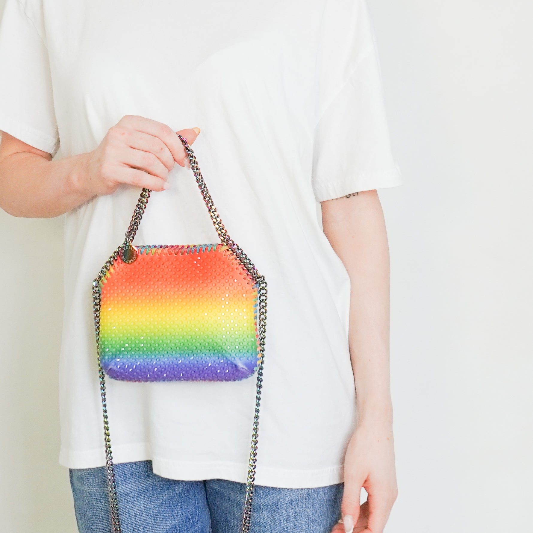 Stella McCartney Falabella Rainbow Dégradé Mini Tote Bag (RRP £850) | Authentic Preloved