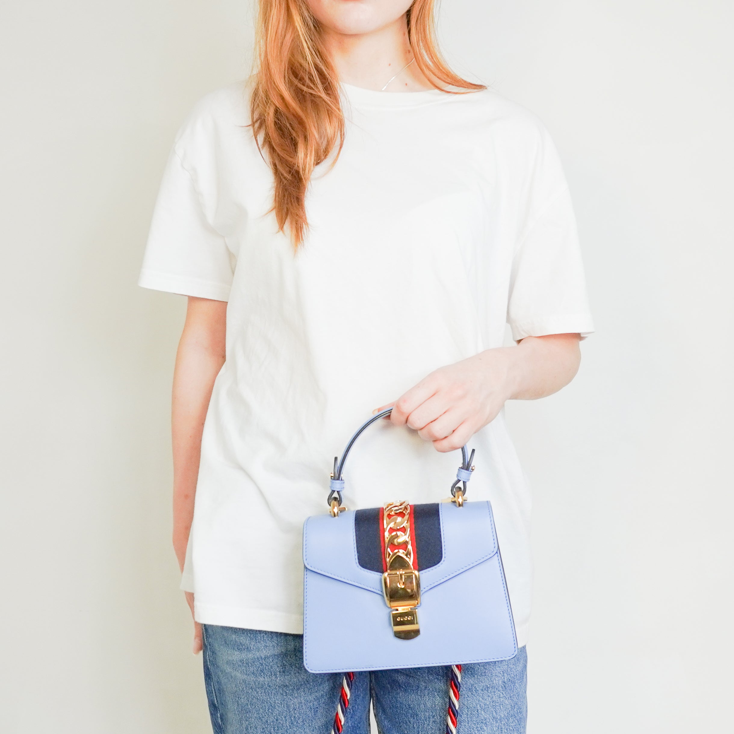 Gucci Blue Sylvie Small Top Handle Bag (RRP £2500) | Authentic Preloved