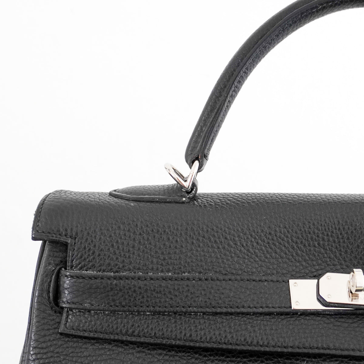 Hermès Kelly 35 Bag (2006) in Noir Togo Leather and Palladium Hardware | Authentic Preloved