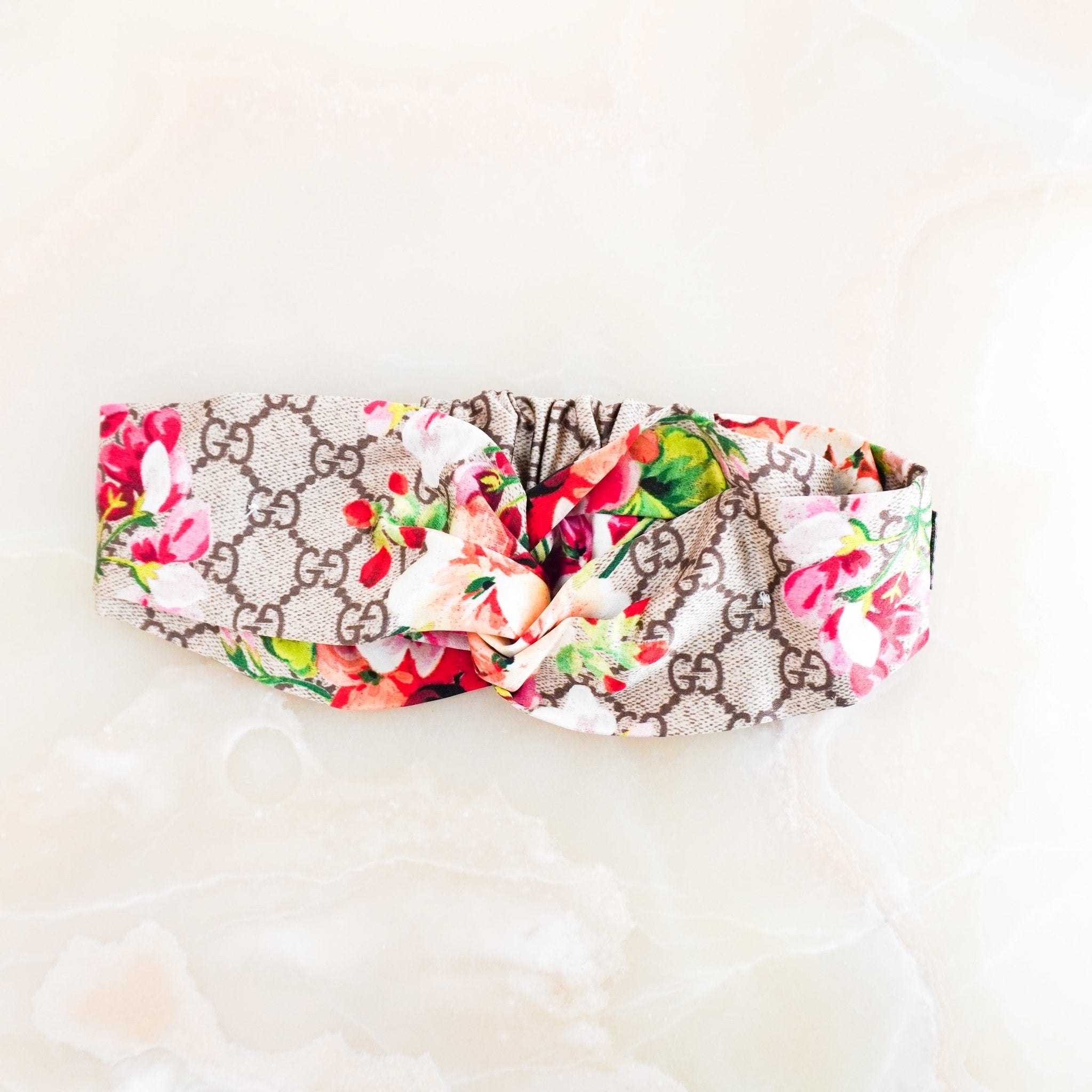 Gucci Floral Monogram Silk Headband RRP £440 | Authentic Preloved FINAL SALE