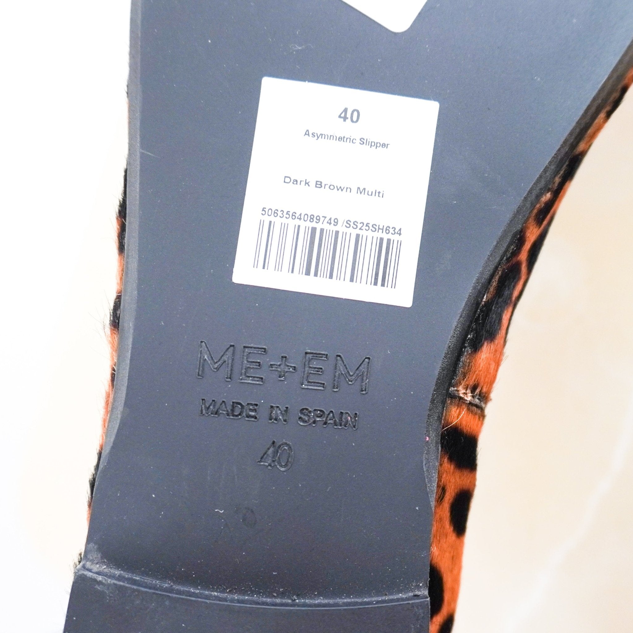 CURRENT SEASON ME+EM Leopard Print Asymmetric Slippers RRP £295 | Authentic Preloved