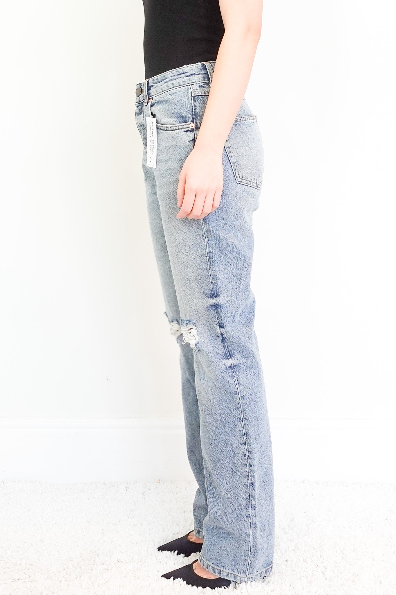 Raey Distressed light - wash blue jeans RRP £200 - Reloved Again