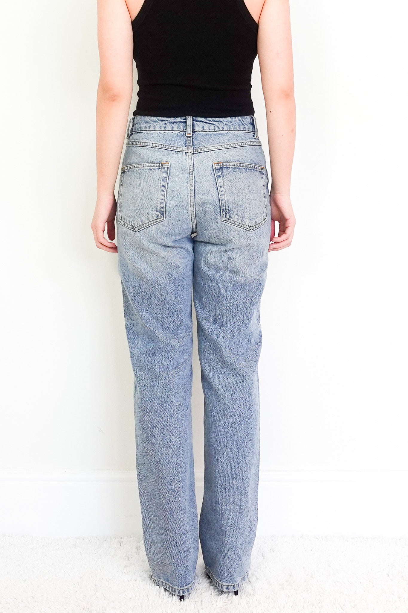 Raey Distressed light - wash blue jeans RRP £200 - Reloved Again