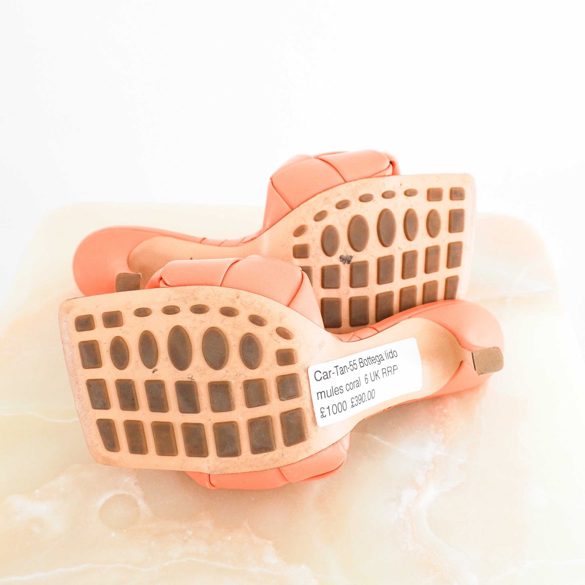 Bottega Veneta Lido Mules in Peach RRP £1100 | Authentic Preloved