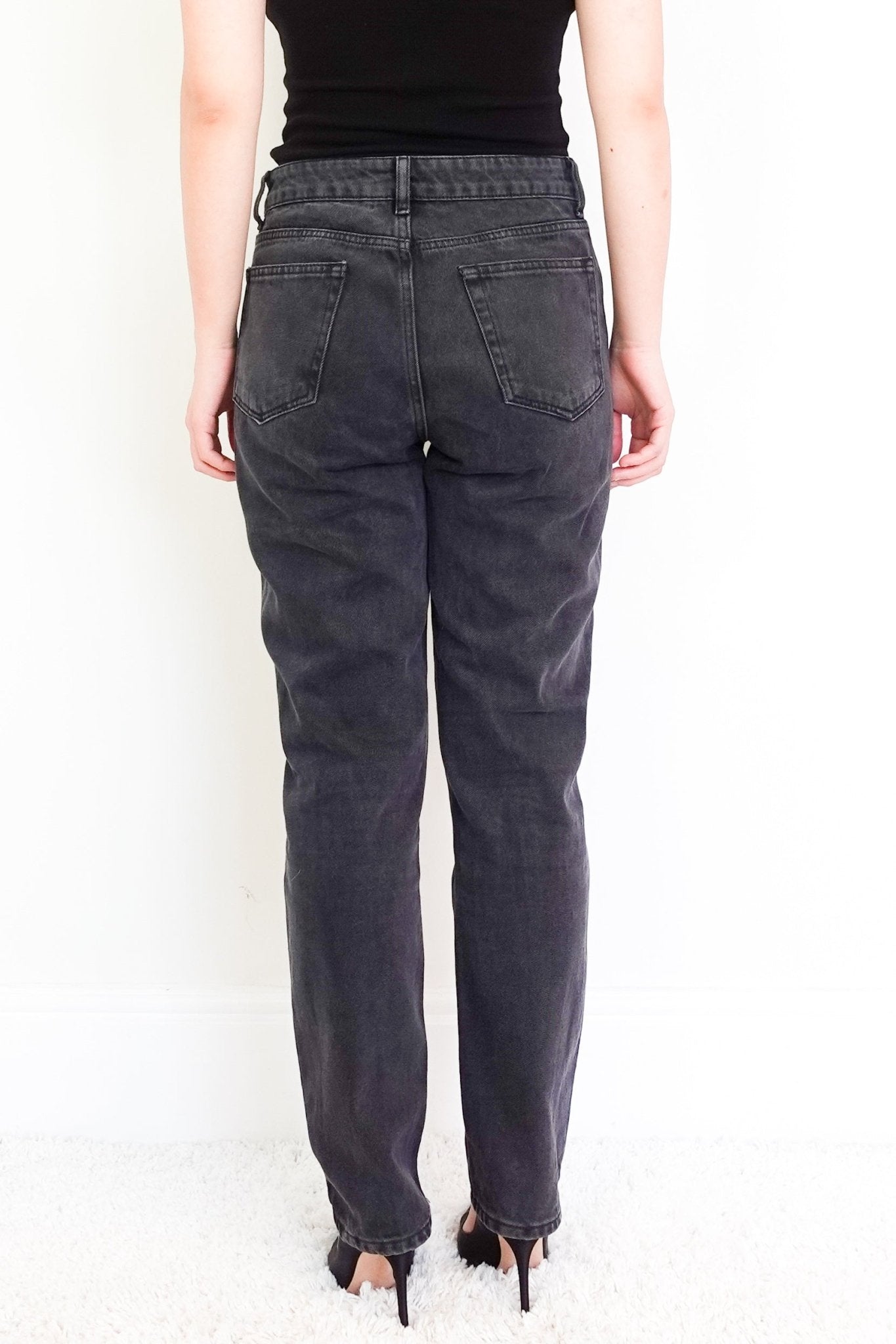 Raey Straight Black Jeans RRP £150 - Reloved Again
