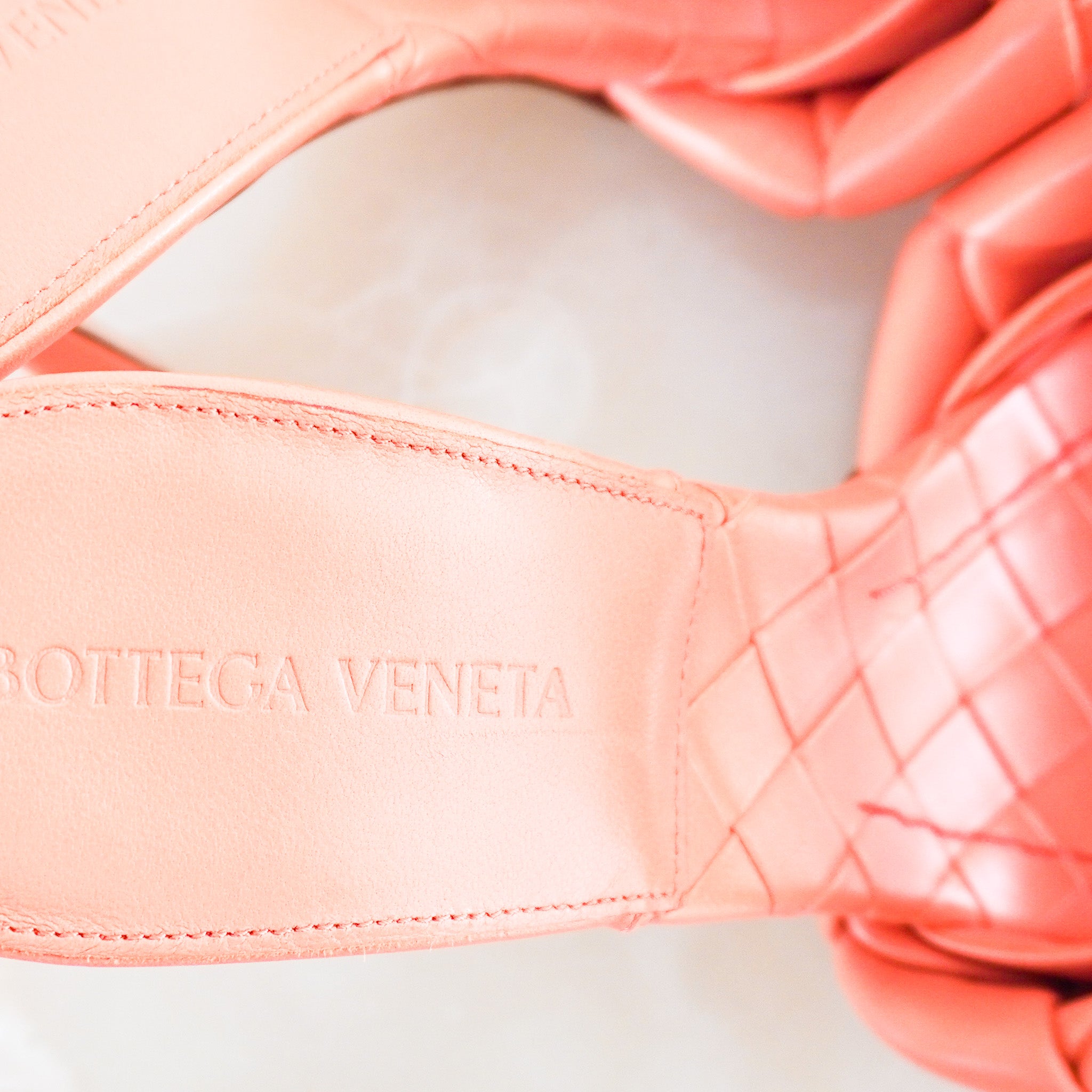 Bottega Veneta Lido Mules in Peach RRP £1100 | Authentic Preloved