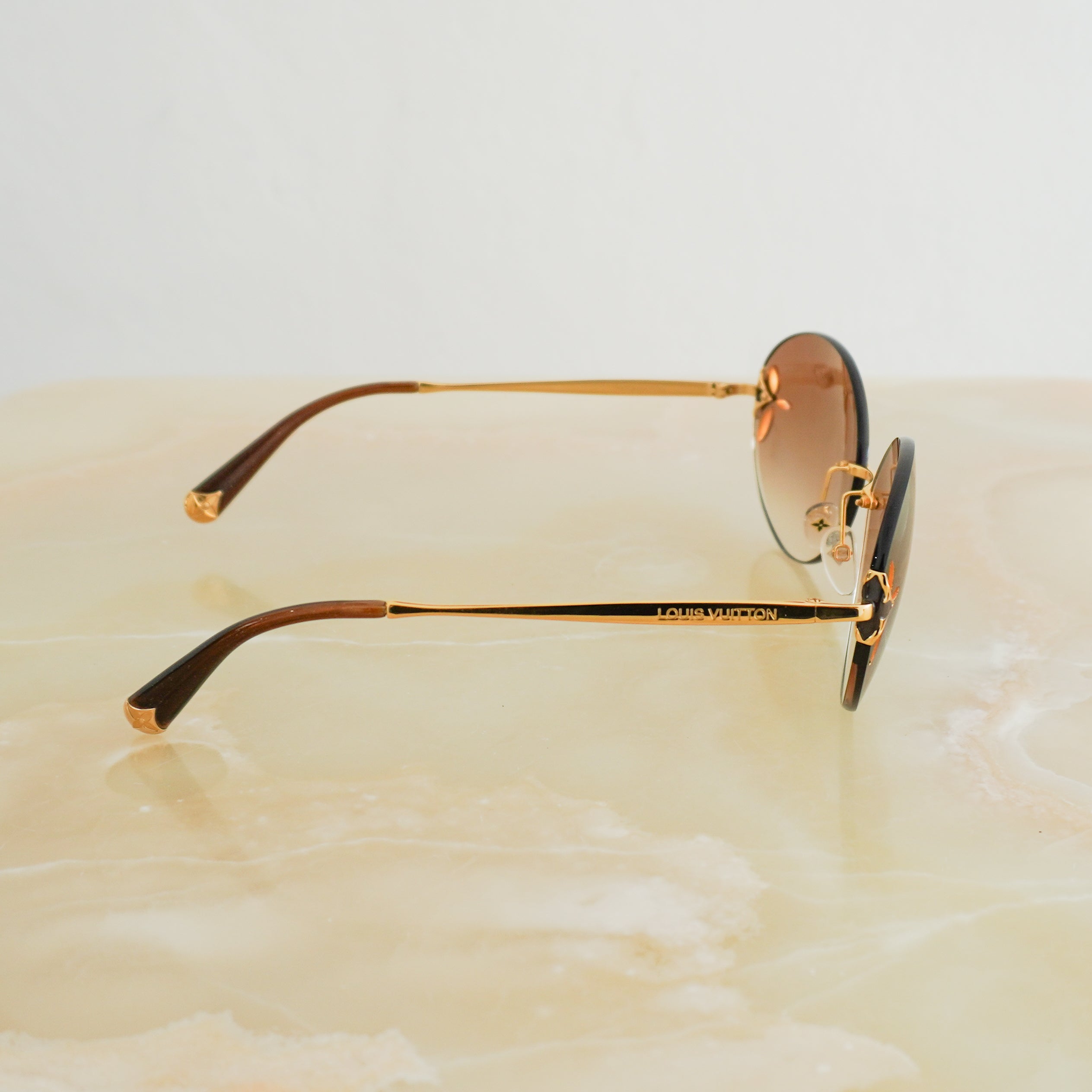 Louis Vuitton Gold Tone Aviator Sunglasses RRP £320 | Authentic Preloved FINAL SALE