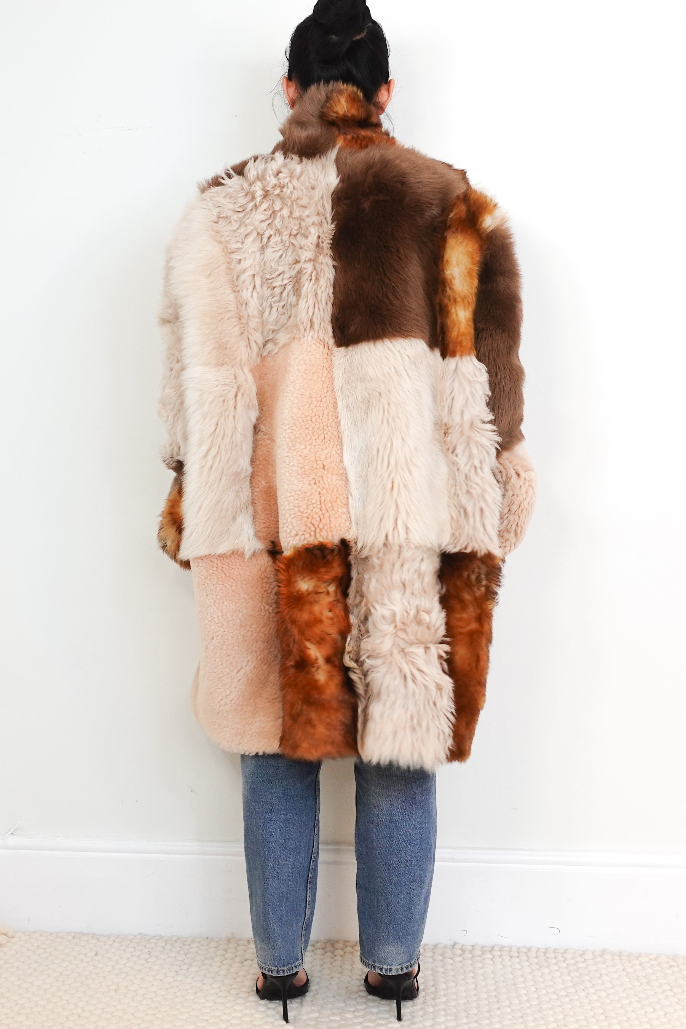 SOLD OUT Raey Brown Lambskin Patchwork Coat RRP £4K | Authentic Preloved
