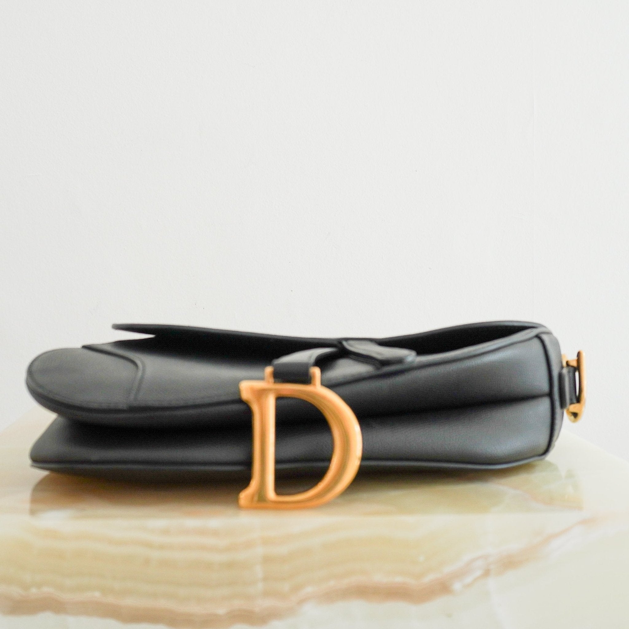 Dior Black Calfskin Medium Saddle Shoulder Bag RRP £3300 | Authentic Preloved - Reloved Again