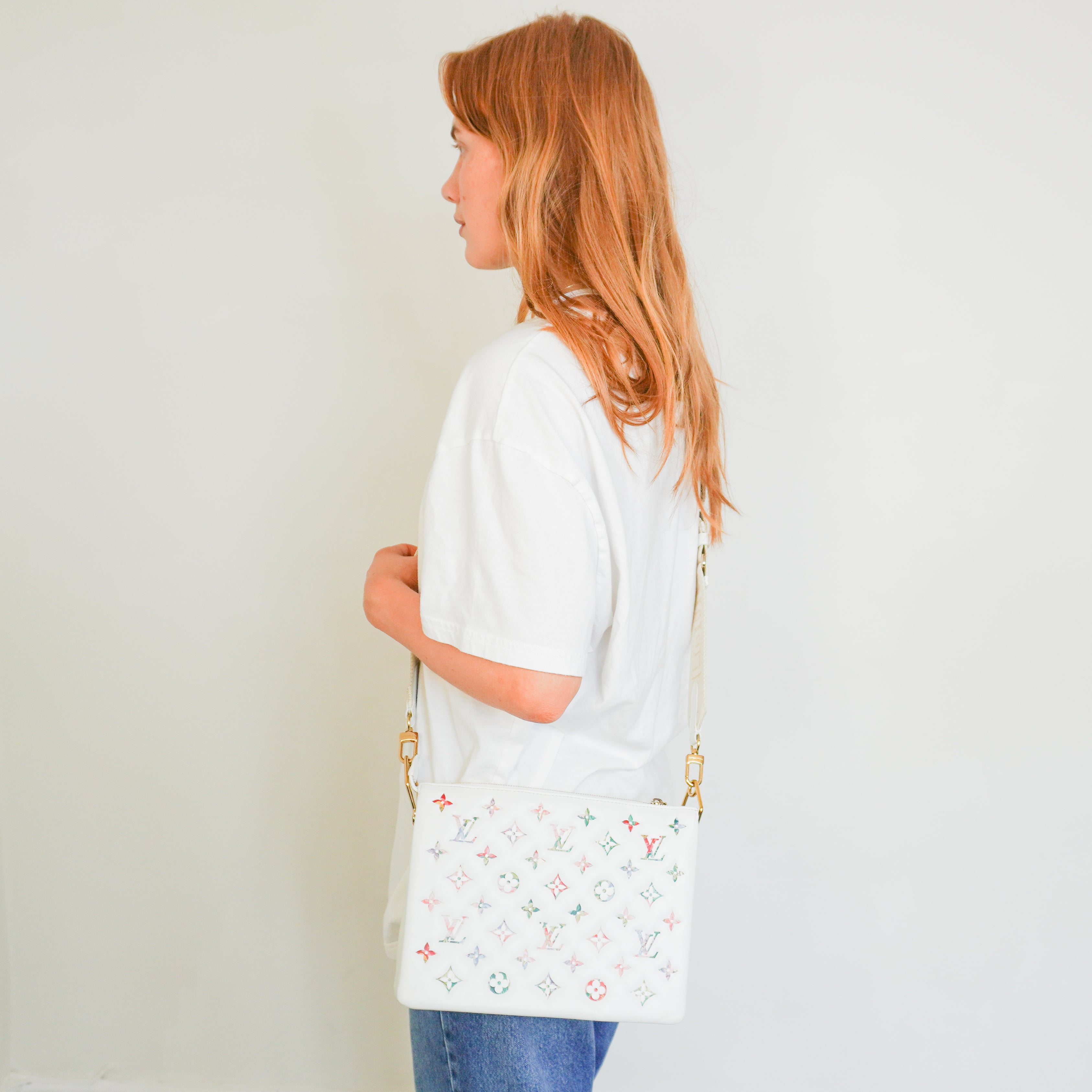 Louis Vuitton Coussin PM Monogram Floral White Leather Bag (RRP £3150) | Authentic Preloved