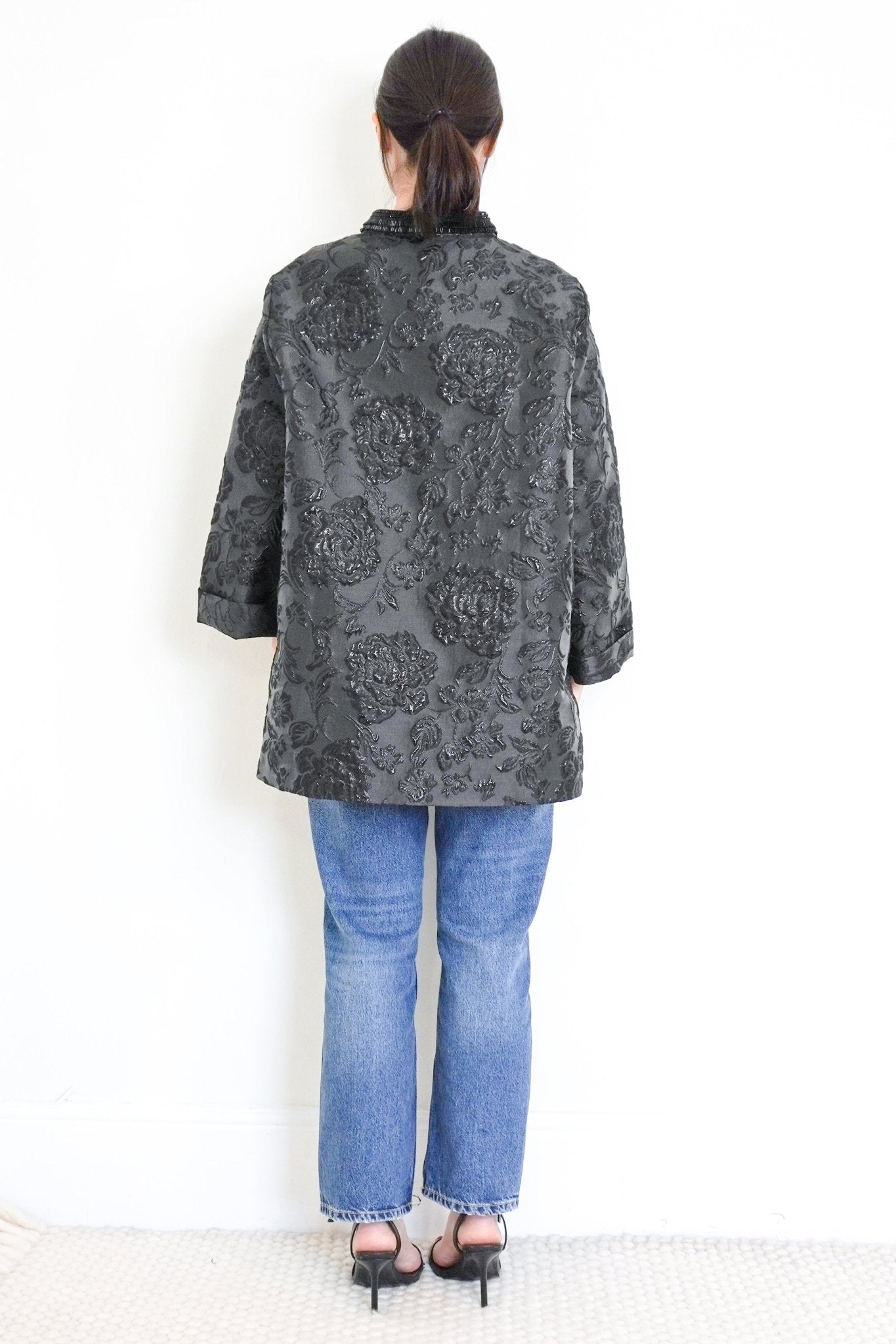 Marina Rinaldi Black Embellished Evening Top RRP £240 | Authentic Preloved