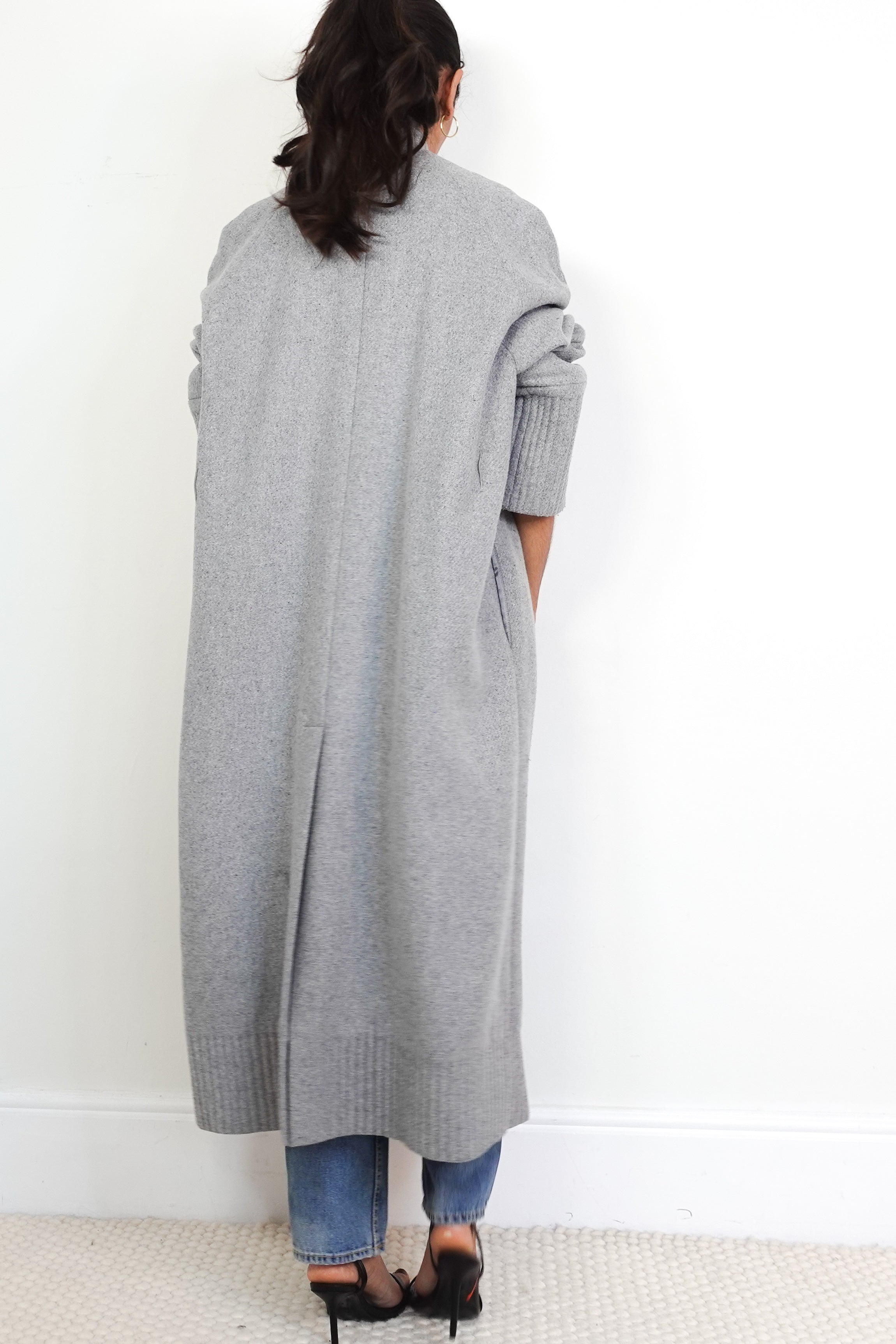 Bevza Light Grey Kimono Long Line Coat RRP £700 | Authentic Preloved