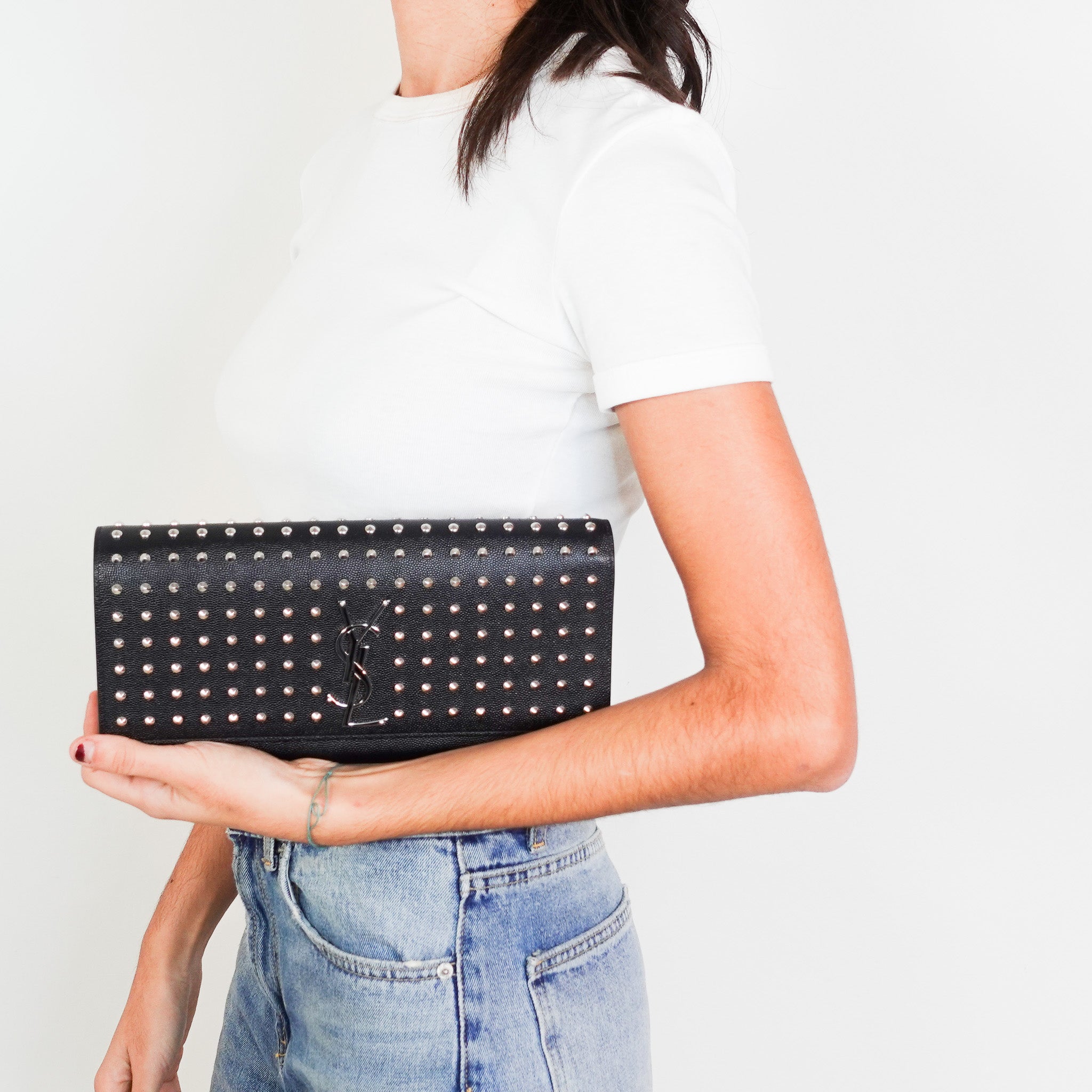 Saint Laurent Kate Studded Clutch RRP £875 | Authentic Preloved
