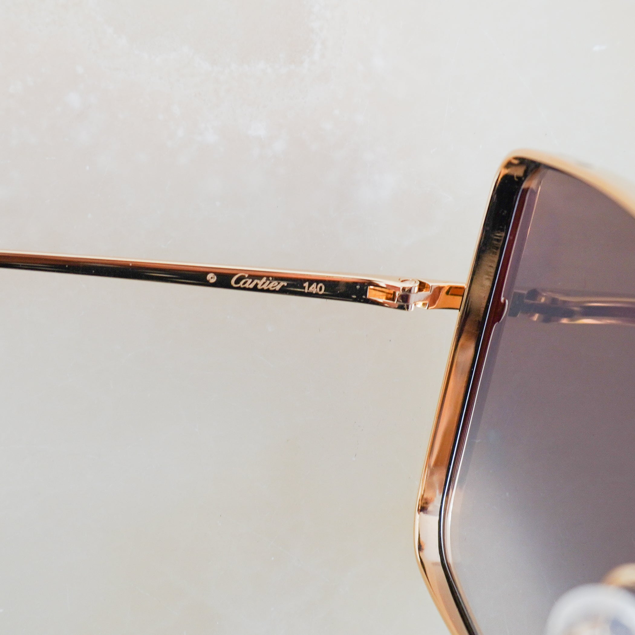 Cartier Panthère De Cartier Gold-Tone Square Sunglasses (RRP £865) | Authentic Preloved FINAL SALE