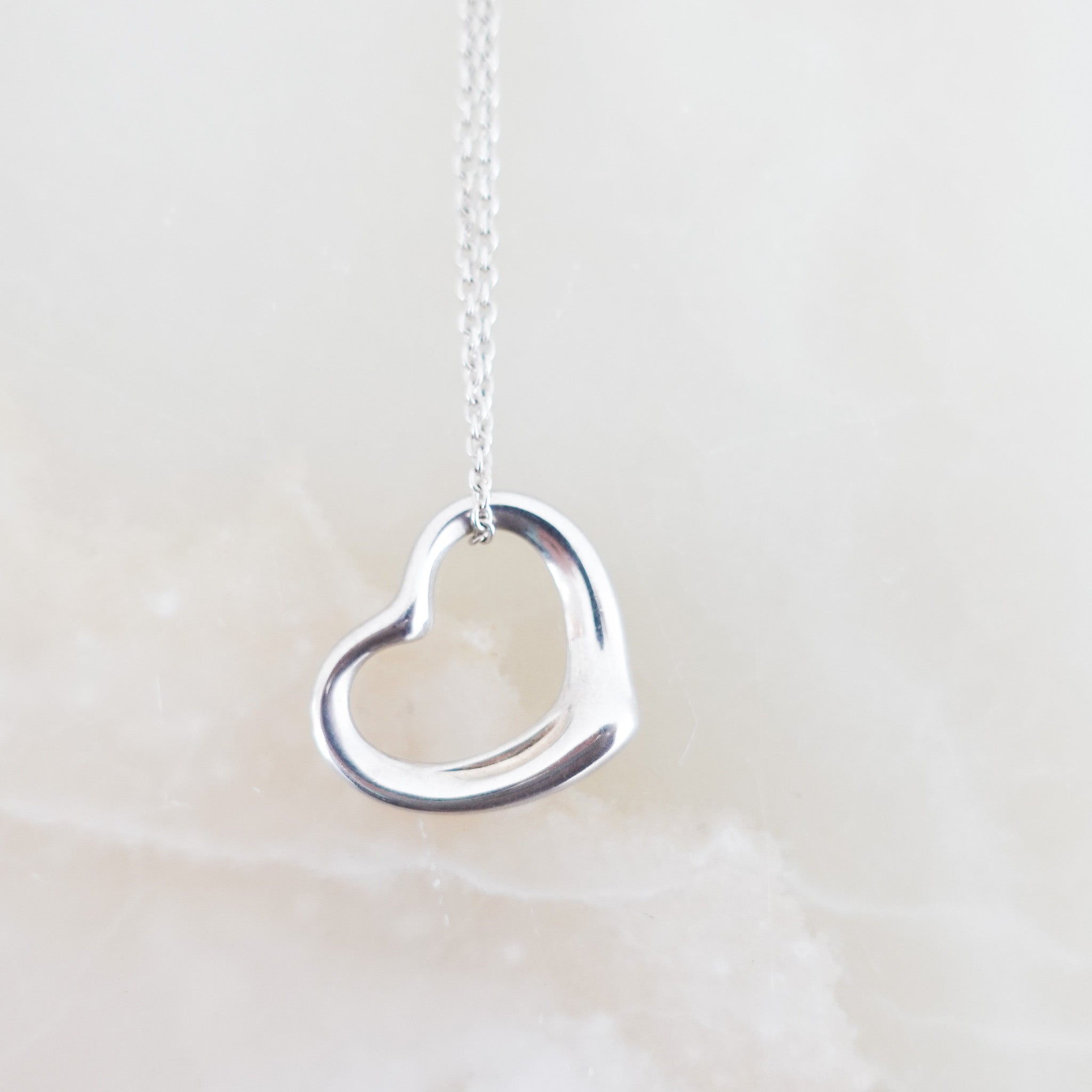 Tiffany & Co Elsa Peretti Open Heart Necklace Medium RRP £430 | Authentic Preloved