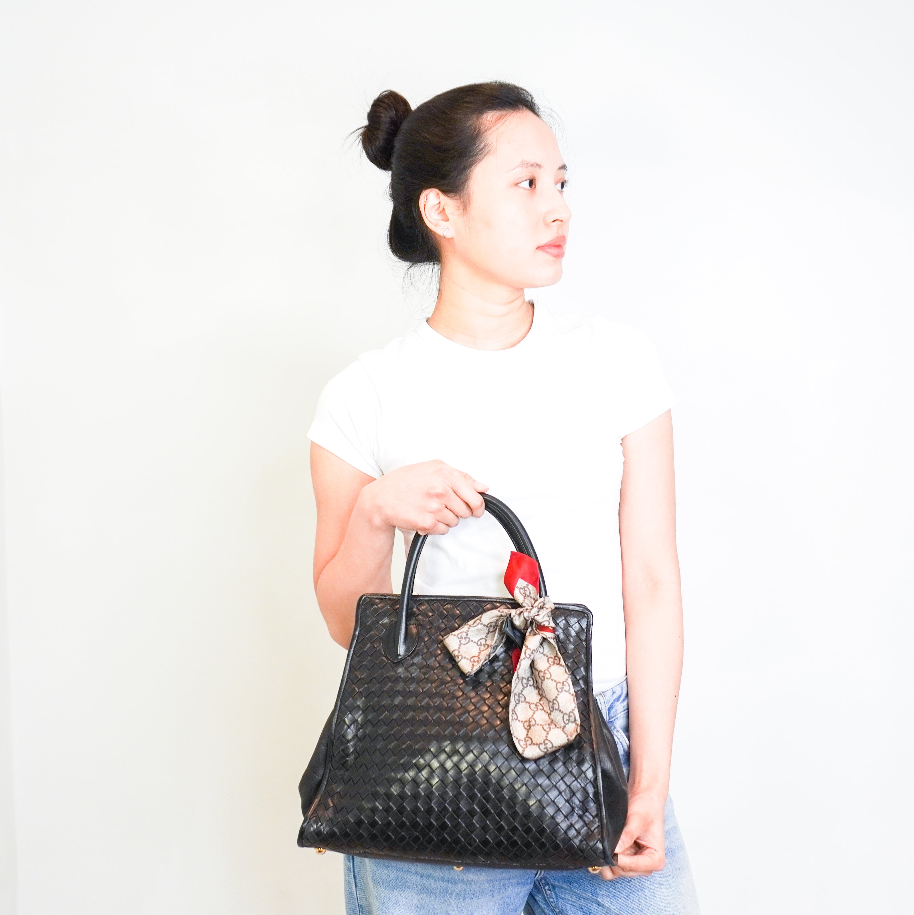 NEW Gucci Brown Monogram Heart Twilly RRP £220 | Authentic Preloved FINAL SALE