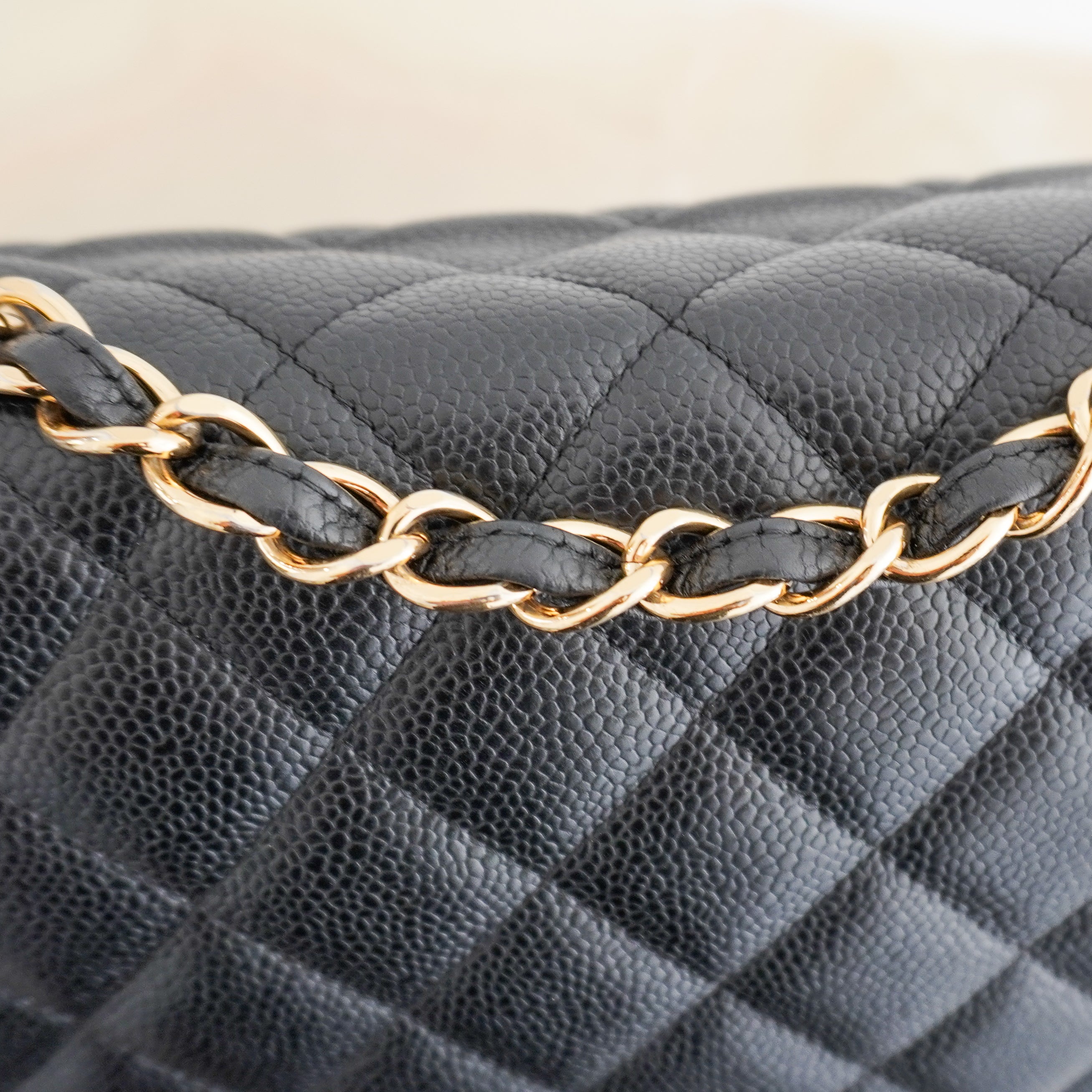 Chanel Black Large Classic Single Flap Bag Lambskin with Gold-Tone Hardware (RRP £9830) | Authentic Preloved
