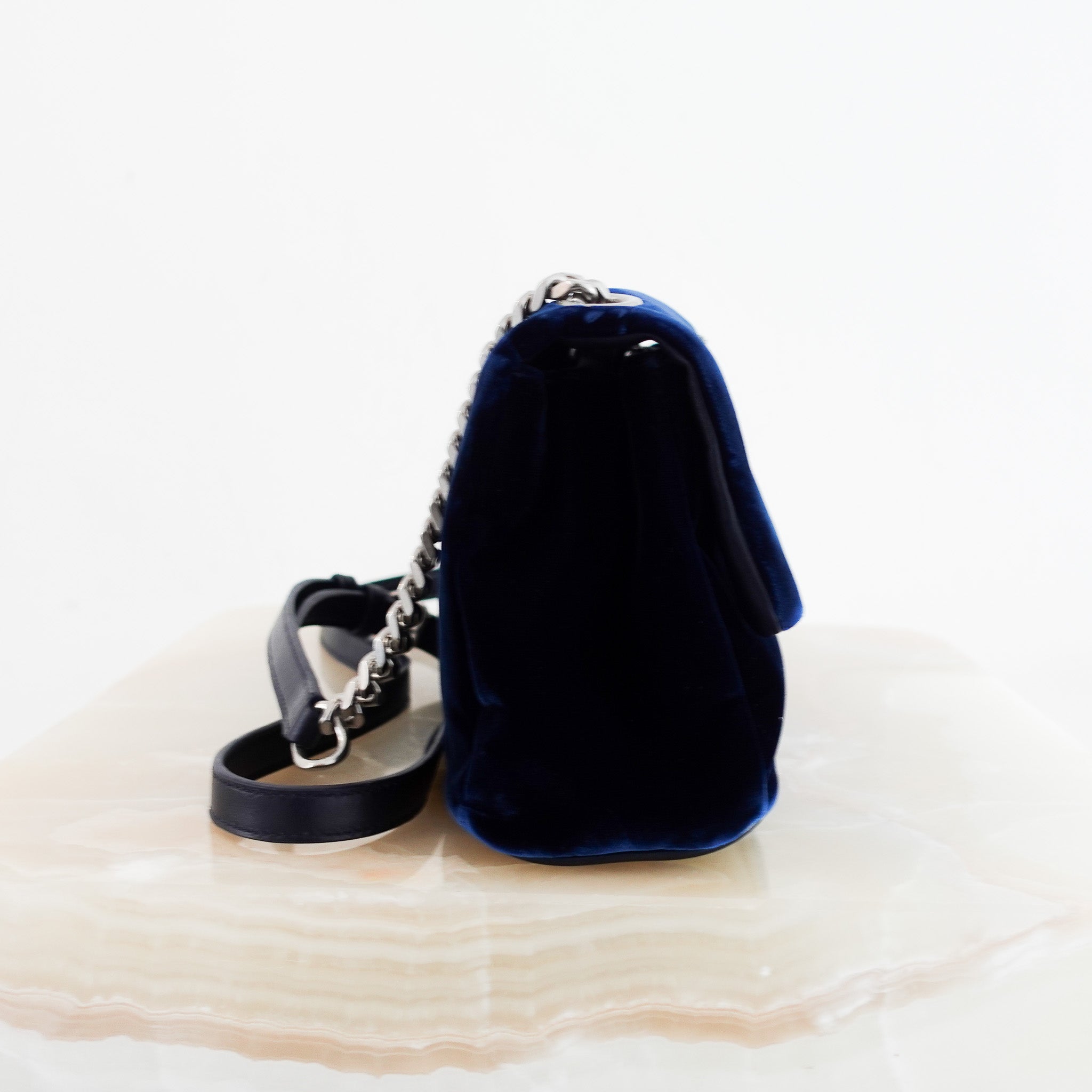 Saint Laurent Navy West Hollywood Fold Over Bag RRP £903 | Authentic Preloved
