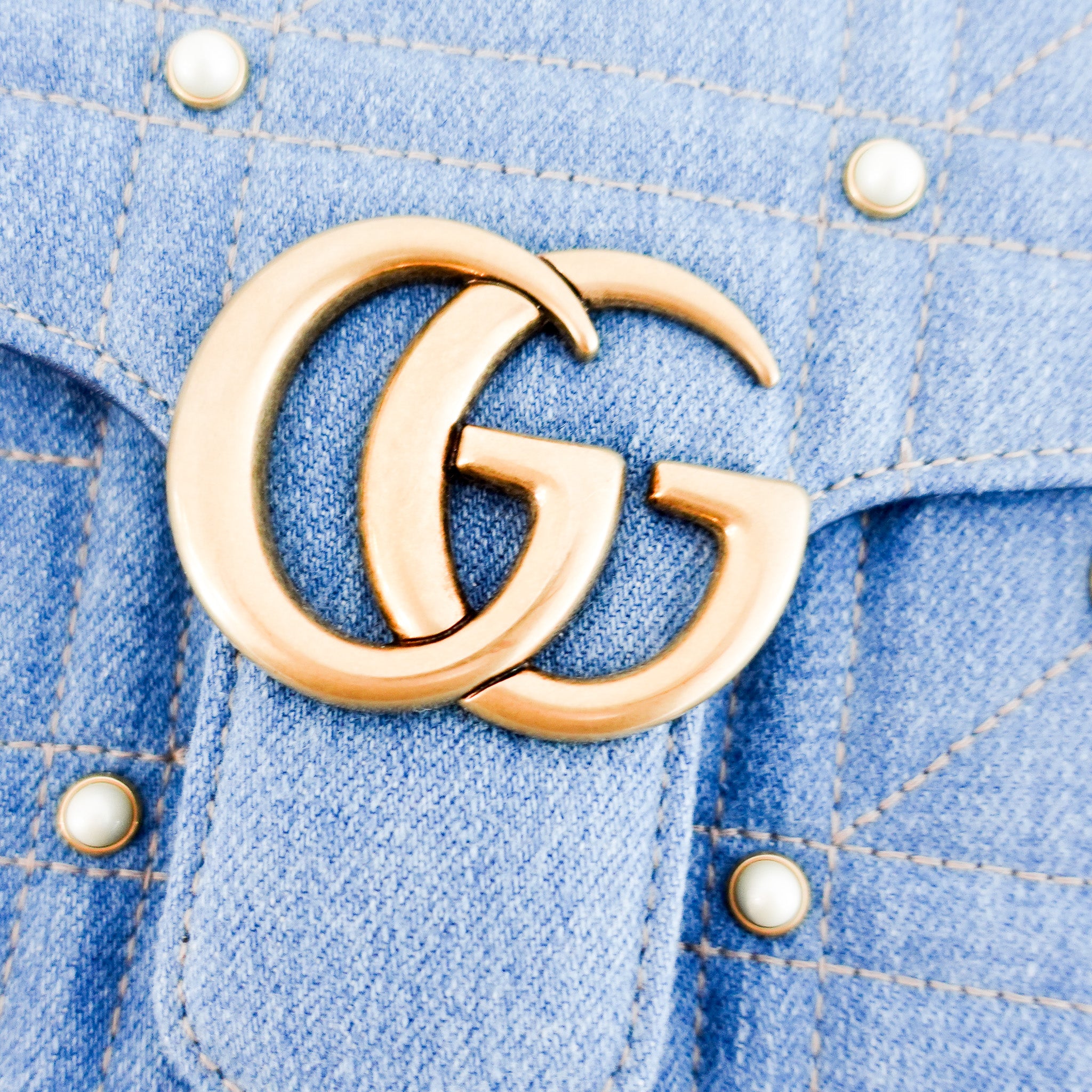 Gucci GG Marmont Blue Denim Shoulder Bag RRP £2000 | Authentic Preloved