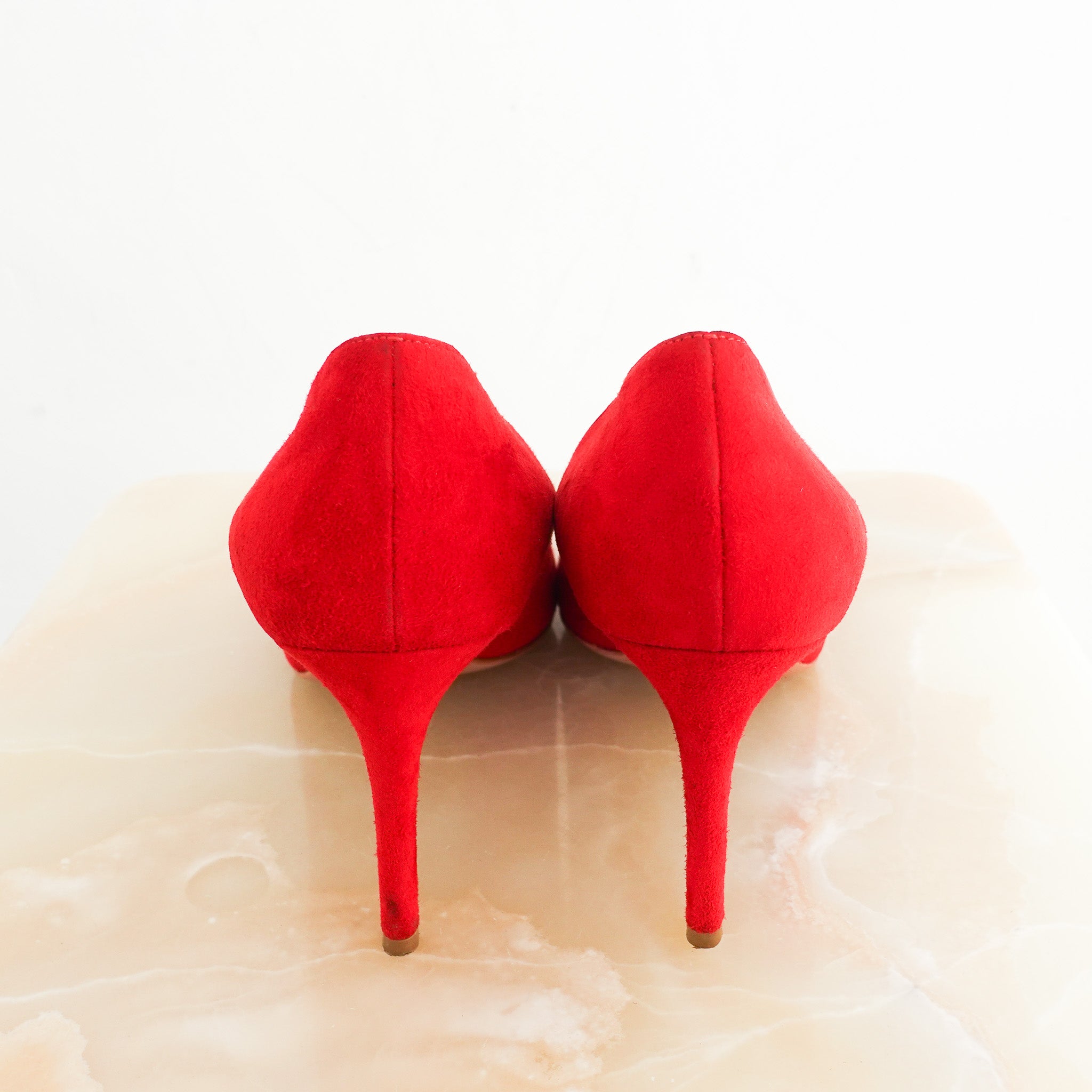 Prada Red Suede Pump Heels RRP £890 | Authentic Preloved - Reloved Again