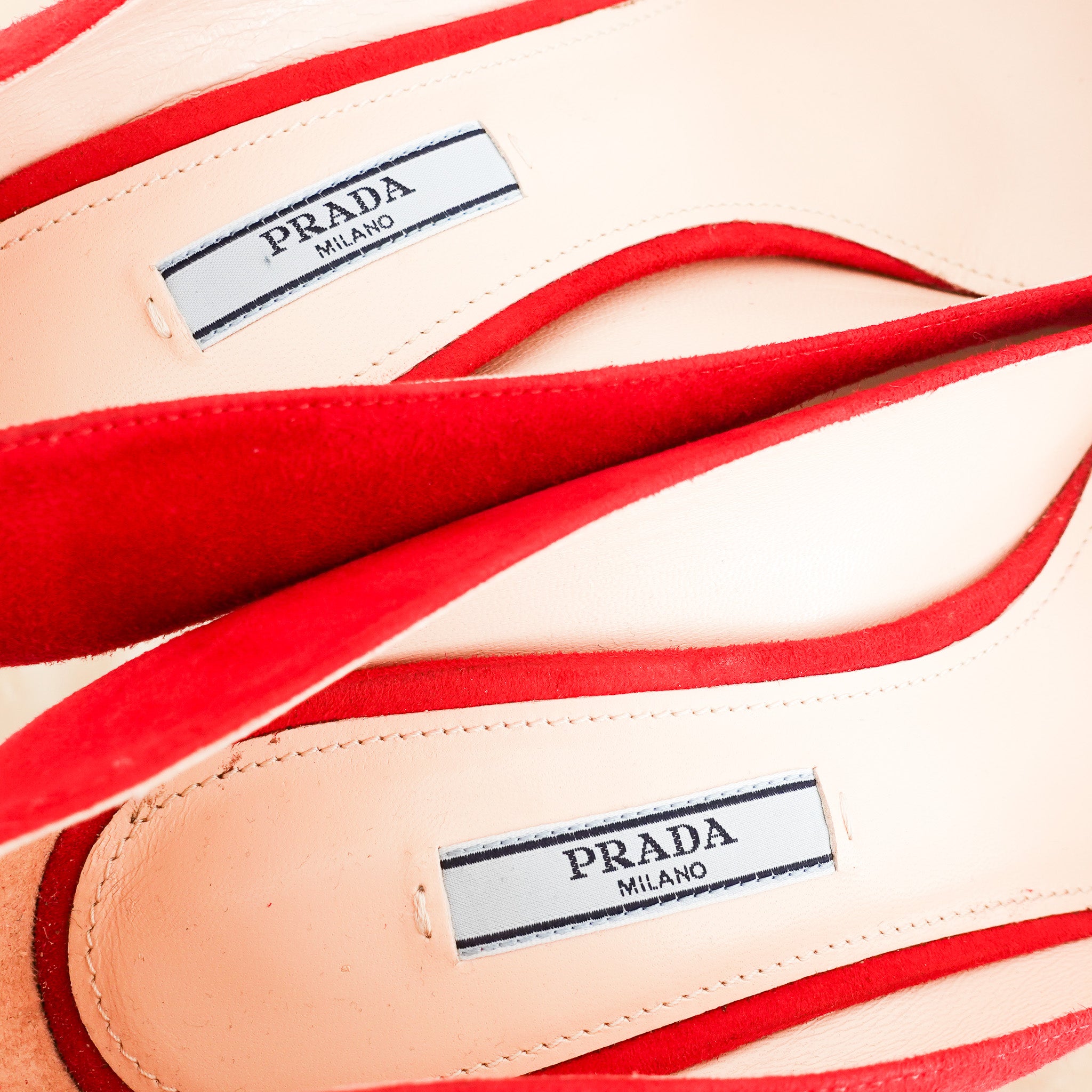 Prada Red Suede Pump Heels RRP £890 | Authentic Preloved - Reloved Again