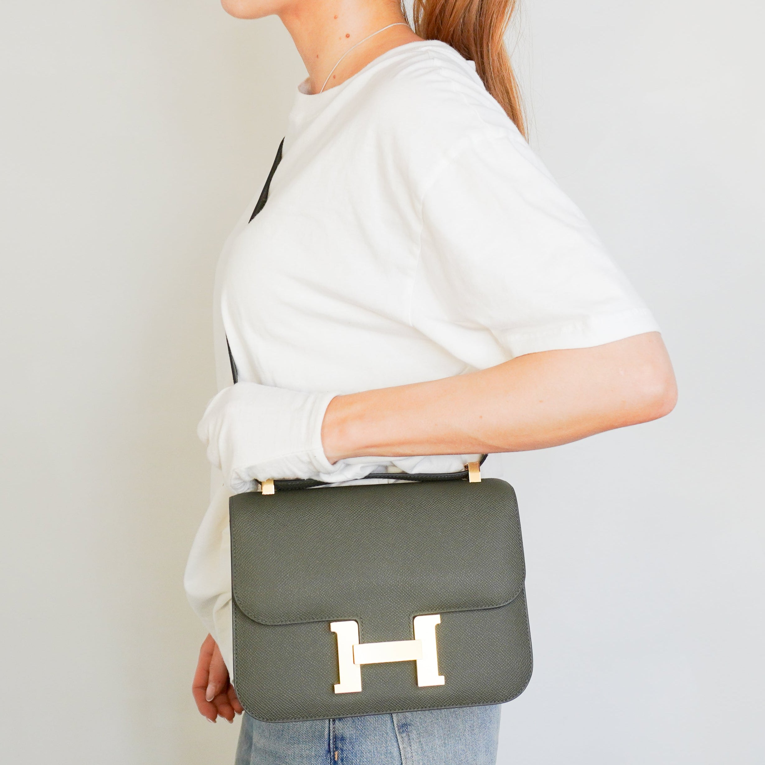 Hermès Constance 24 Epsom Leather Bag in Vert de Gris with Gold Hardware | Authentic Preloved