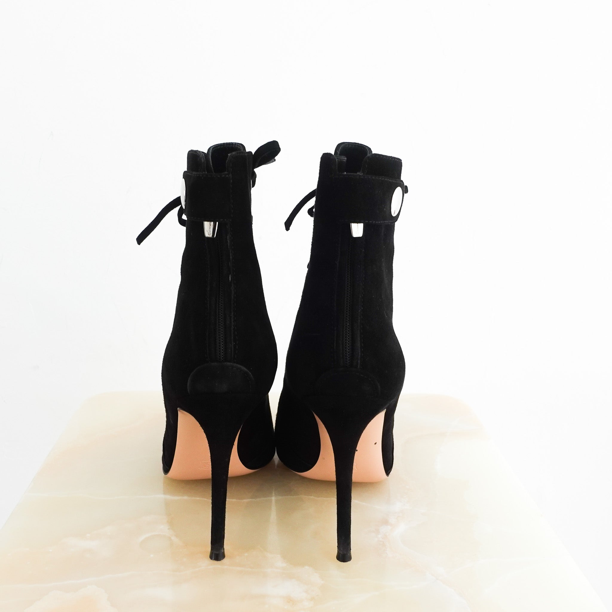 Gianvito Rossi Black Suede Lace Up Boots RRP £2K | Authentic Preloved - Reloved Again