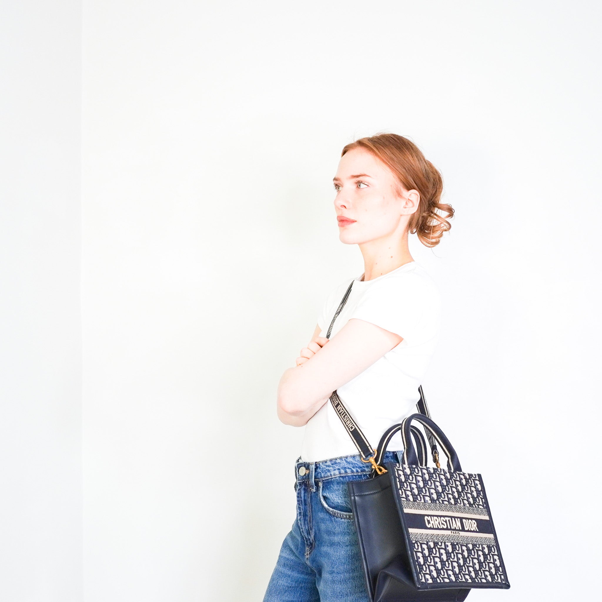 Dior Oblique Small Book Tote in Navy RRP £2400 | Authentic Preloved