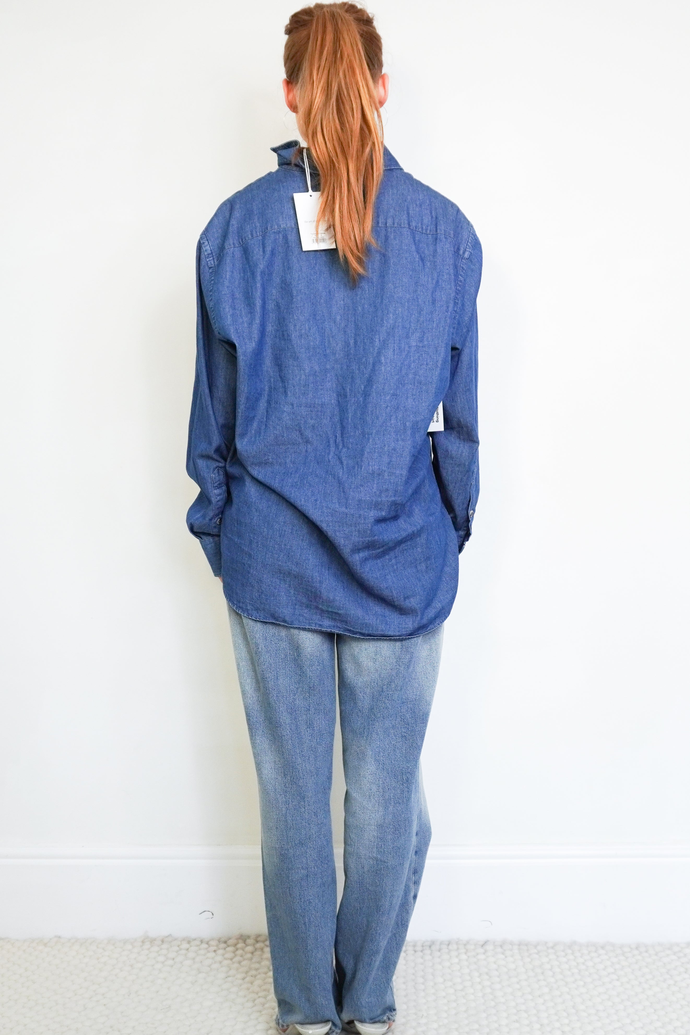 NEW With Nothing Underneath The Oversized Chambray Shirt in Blue (RRP £125) | Authentic Preloved
