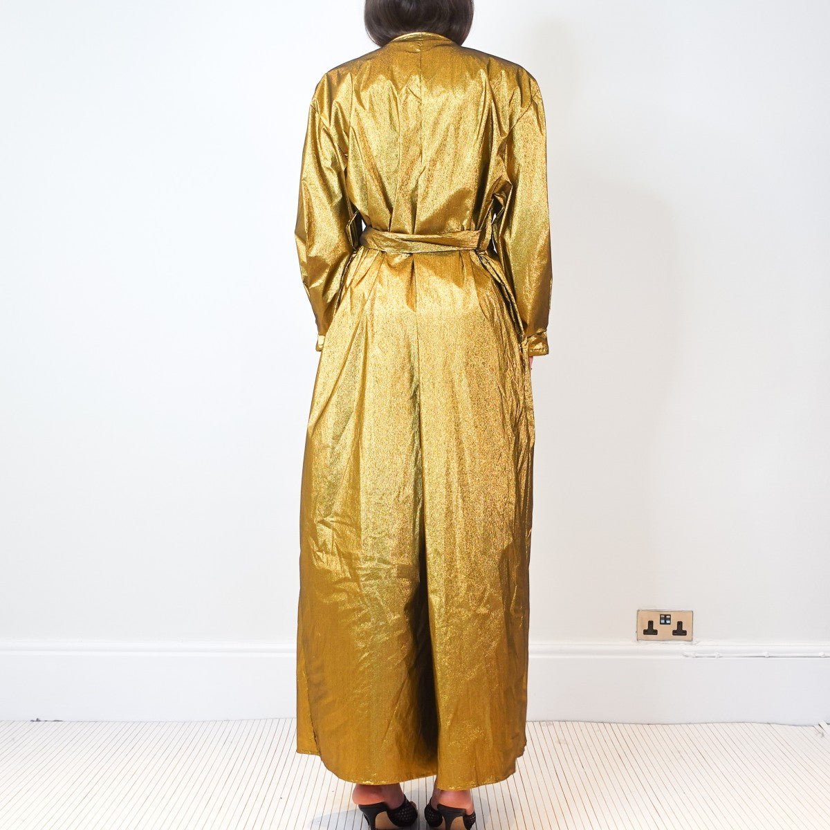 Alessandra Jane Gold pleated maxi dress | Authentic and Preloved - Reloved Again