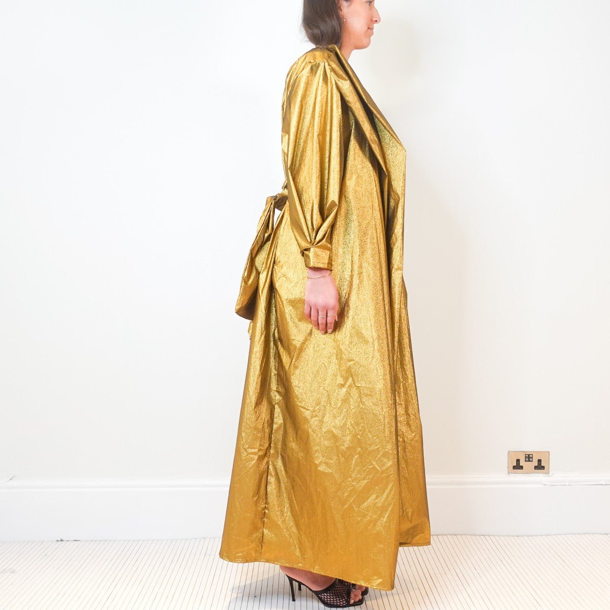 Alessandra Jane Gold pleated maxi dress | Authentic and Preloved - Reloved Again